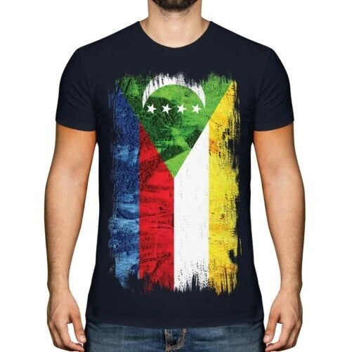 Comoros Grunge Flag Men T-Shirt Komori Comoros Juzur Al-Qamar Comorian