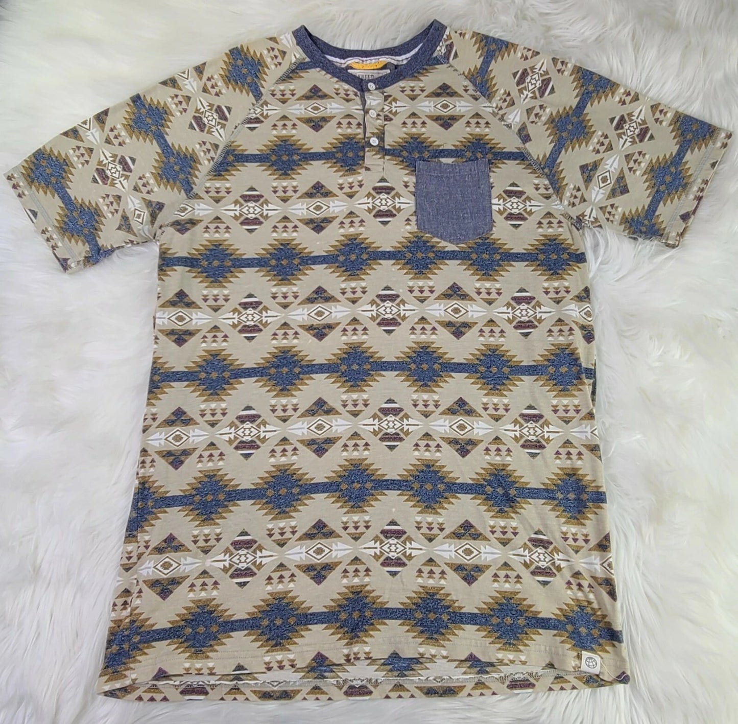 Free Planet Geometric Print Multicolor Mens T Shirt Size (XL)