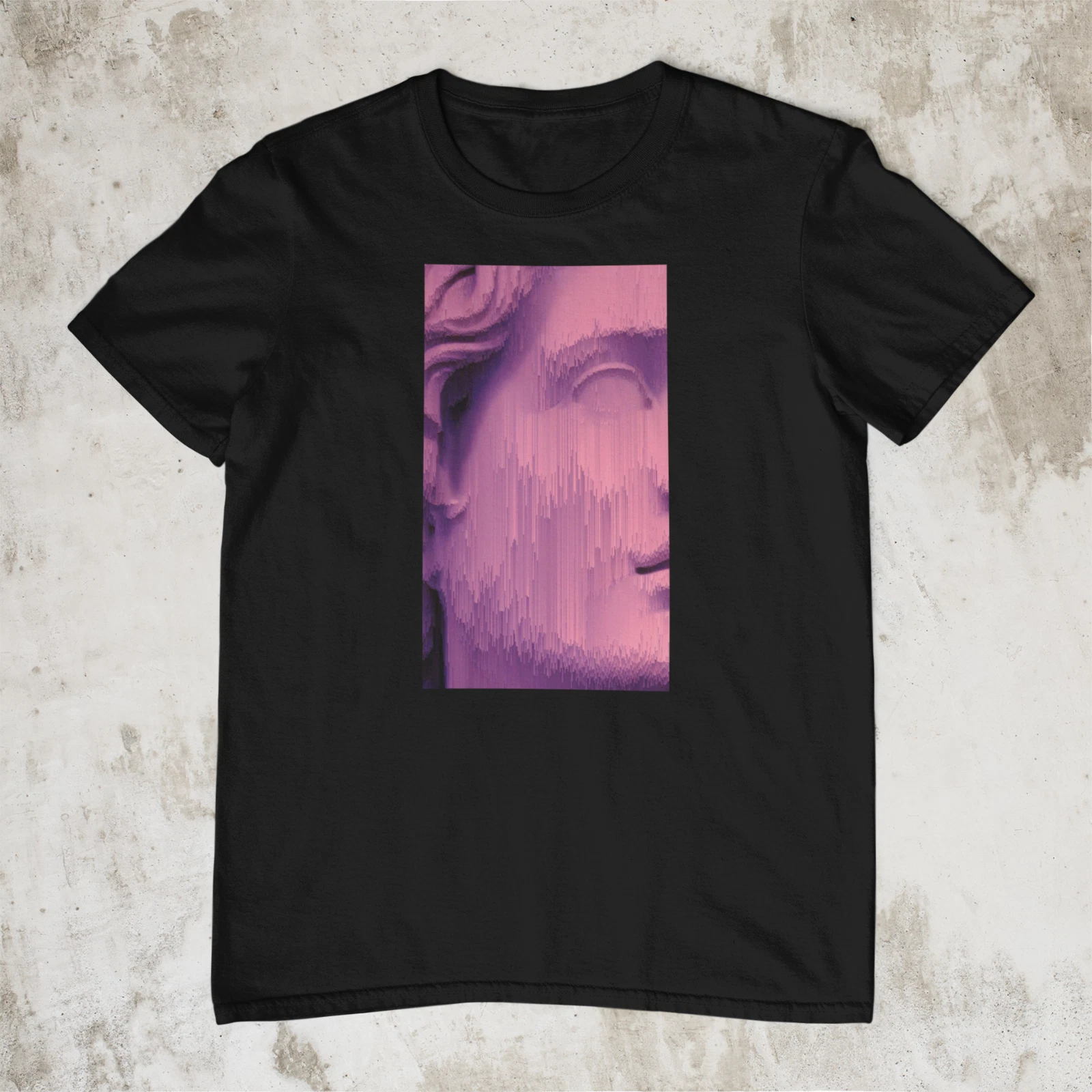 Melting Vaporwave Statue Fragment Aesthetic Men's Unisex Printed Cotton T-shirt