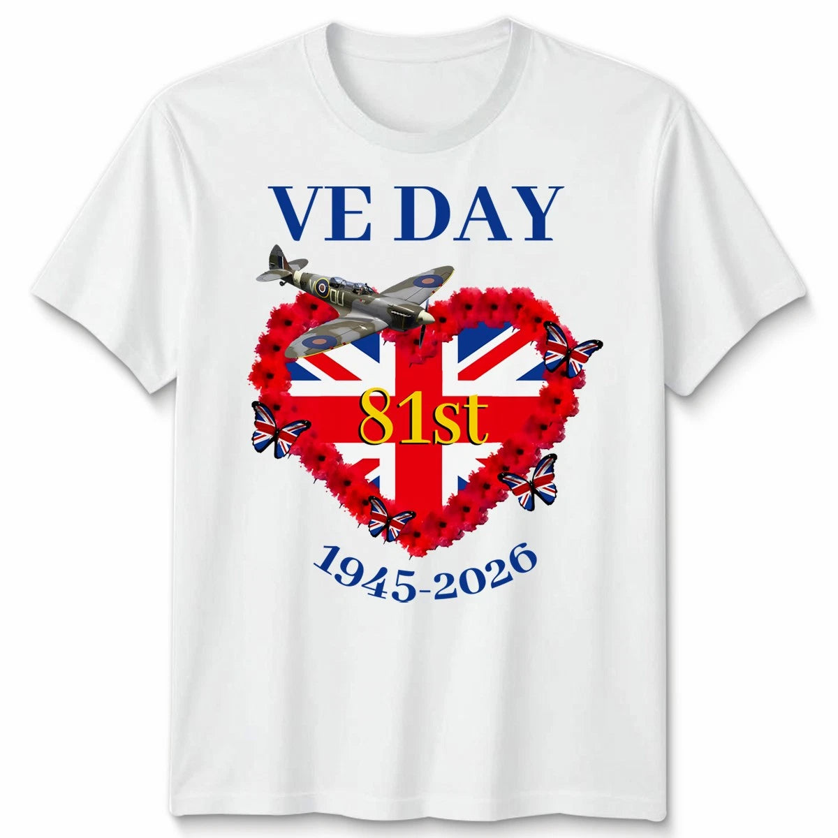 VE Day 81st Anniversary T-Shirt, UK Union Jack, WWII Remembrance, 1945 - 2026#14