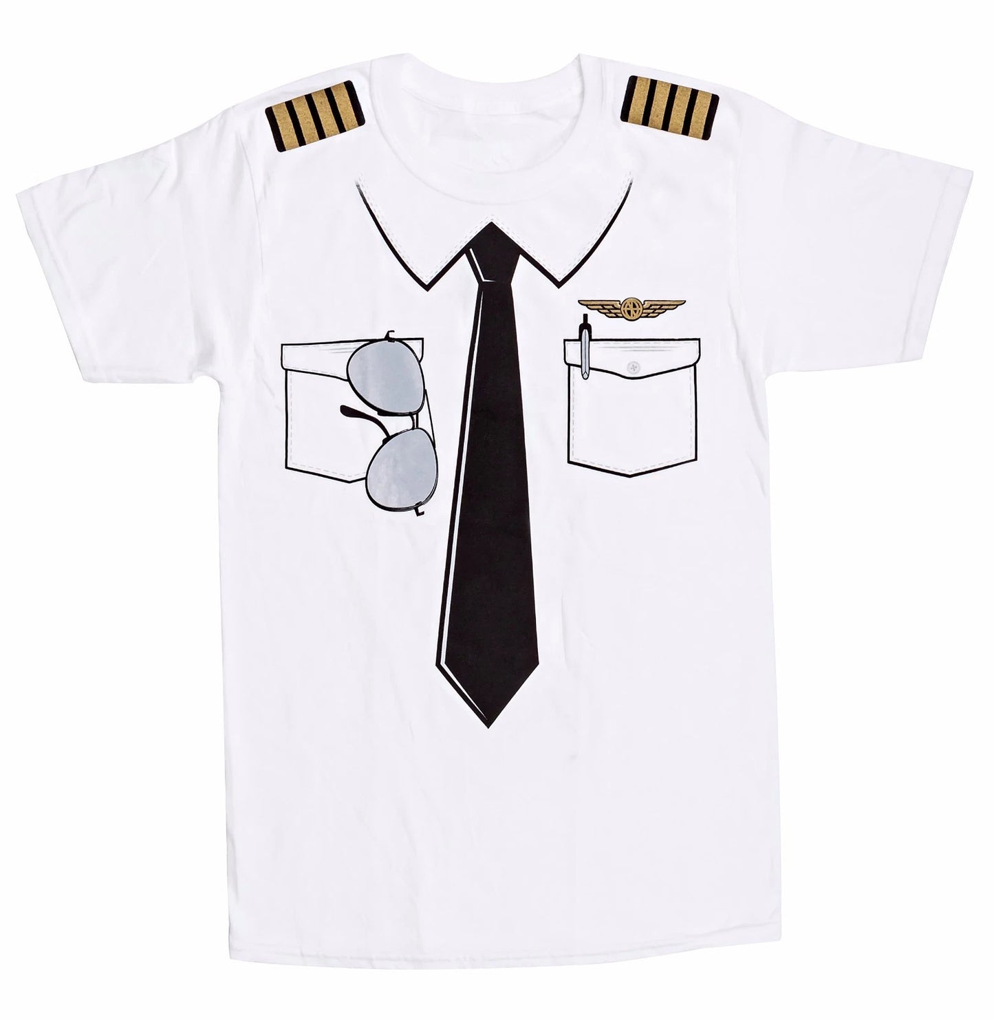 The Pilot Uniform T-Shirt, Fake Airline Pilot Tee, Funny Gag Gift, Luso Aviation