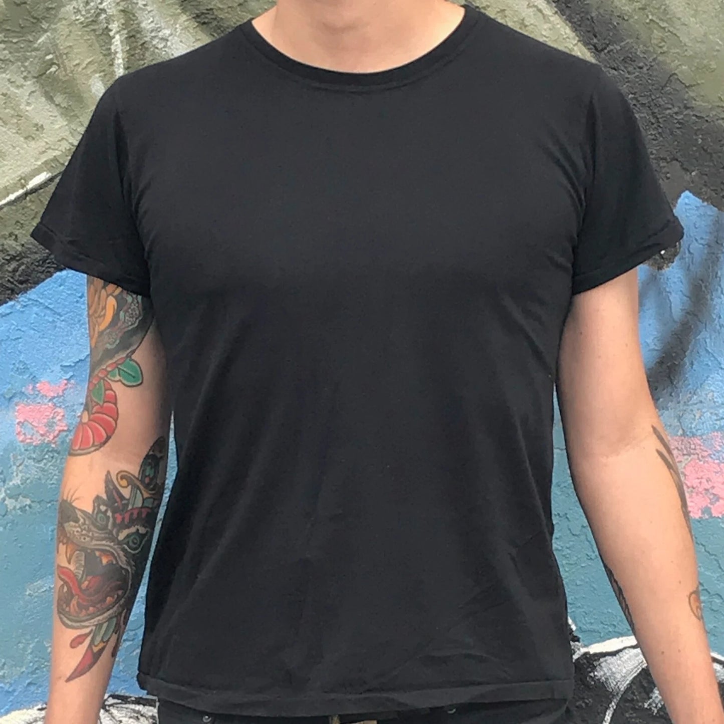Supima Cotton T-Shirt USA Made –  Slim Fit Ultra Lightweight – Black