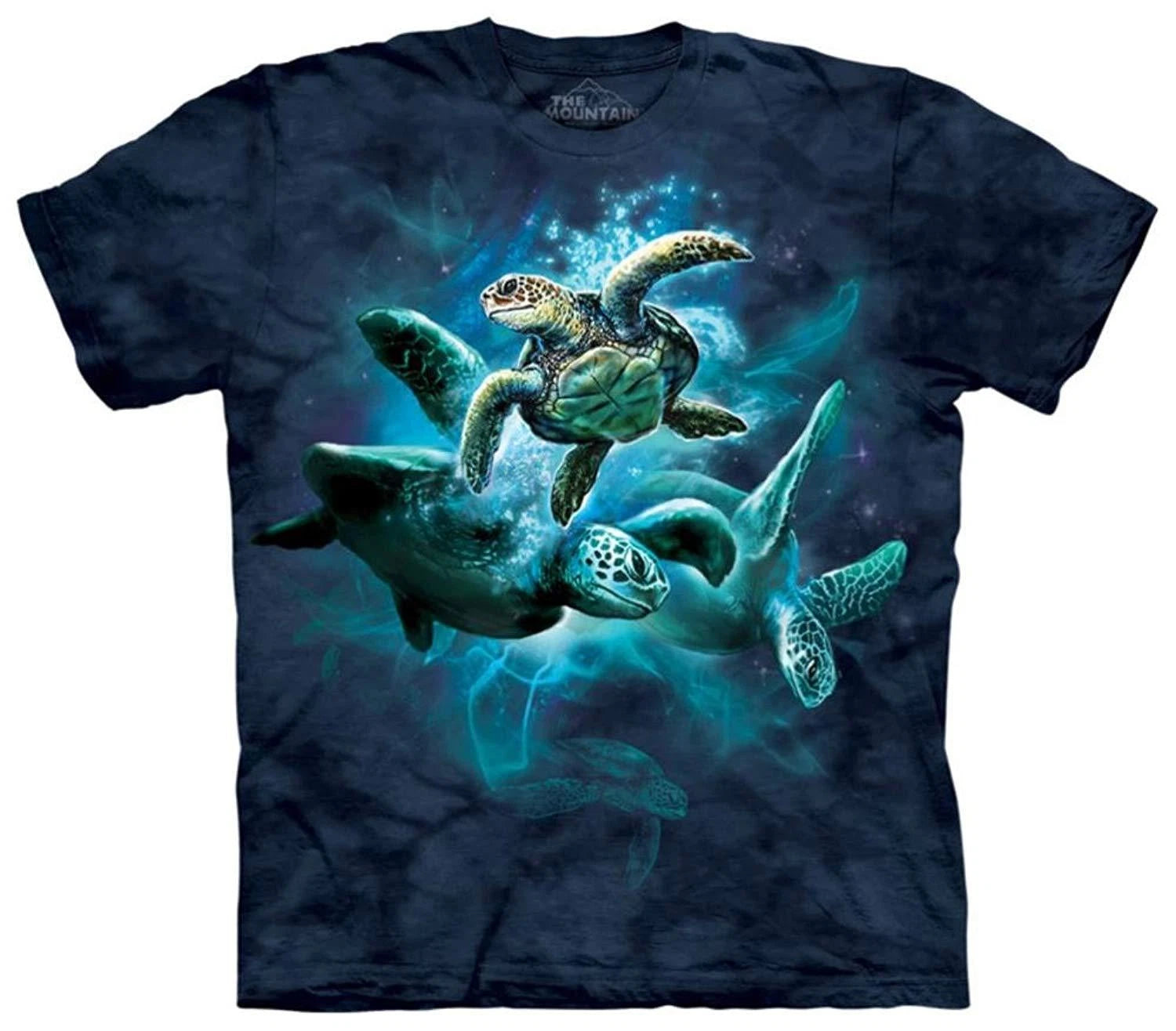 Sea Turtle Collage Blue Ocean Water T-Shirt Mountain Aquarium Animal S-3X