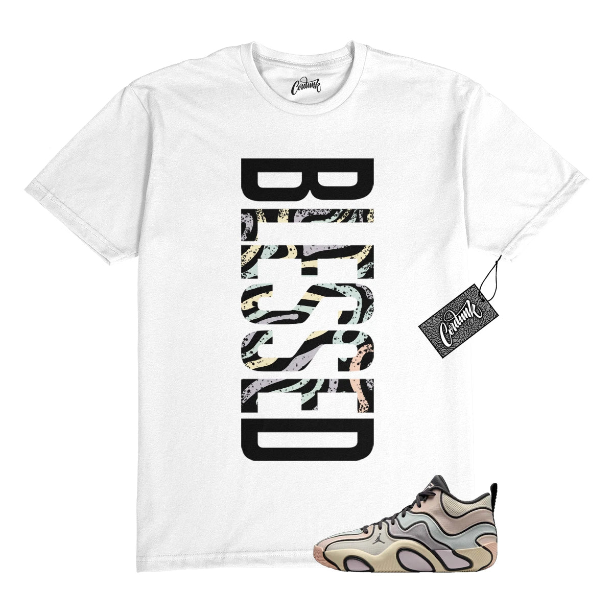 Tatum 3 Sidewalk Chalk Ivory Orange Pearl Green Violet T Shirt to Match VERTBLS