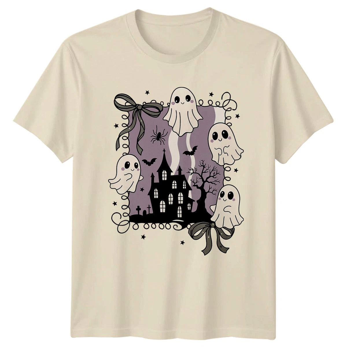 Cute Ghost Haunted House T-Shirt Fall Halloween Gift For Him And Her