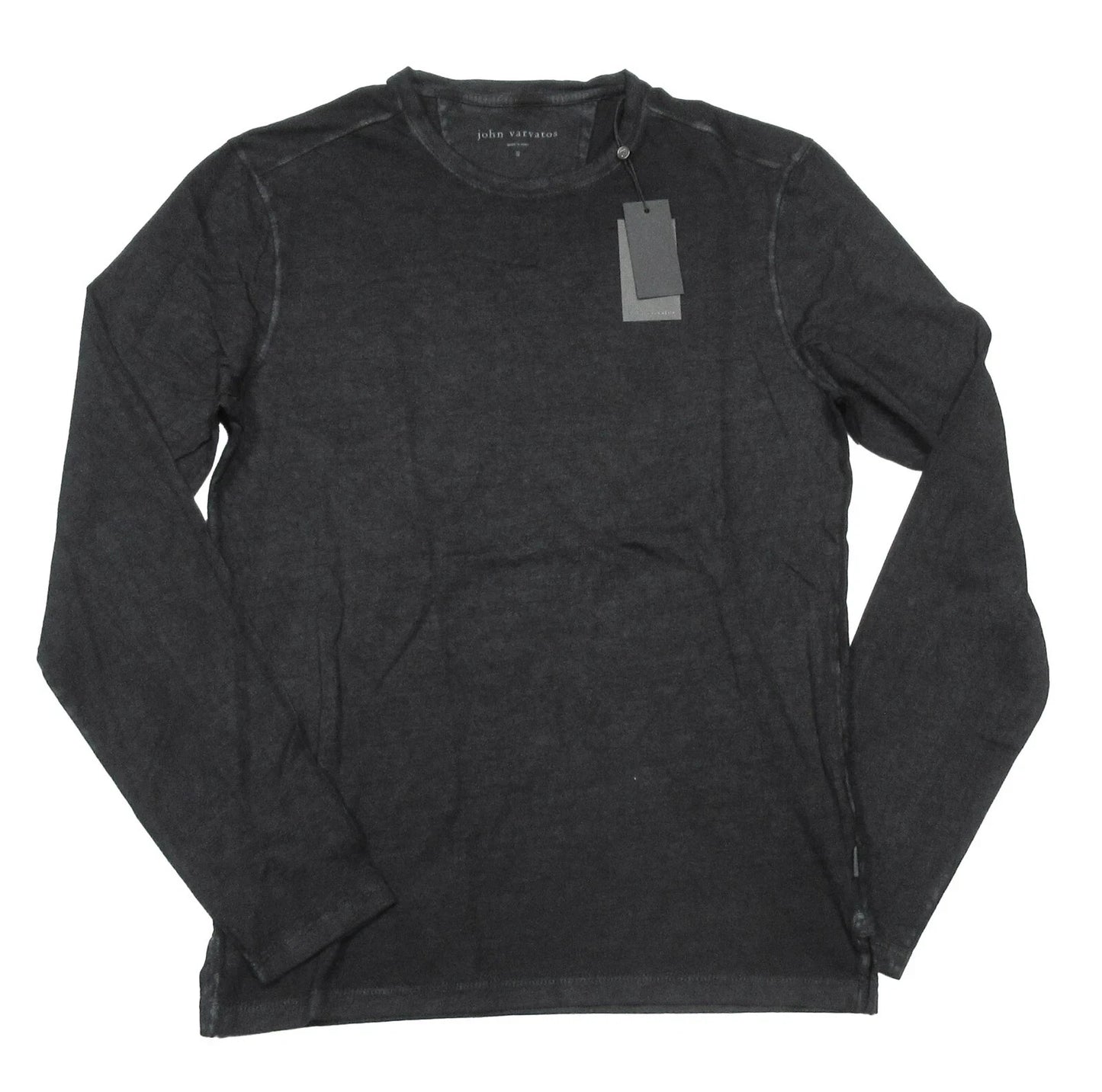 John Varvatos Men's Black Chester Solid Crew-Neck Long Sleeve T-Shirt (XL)