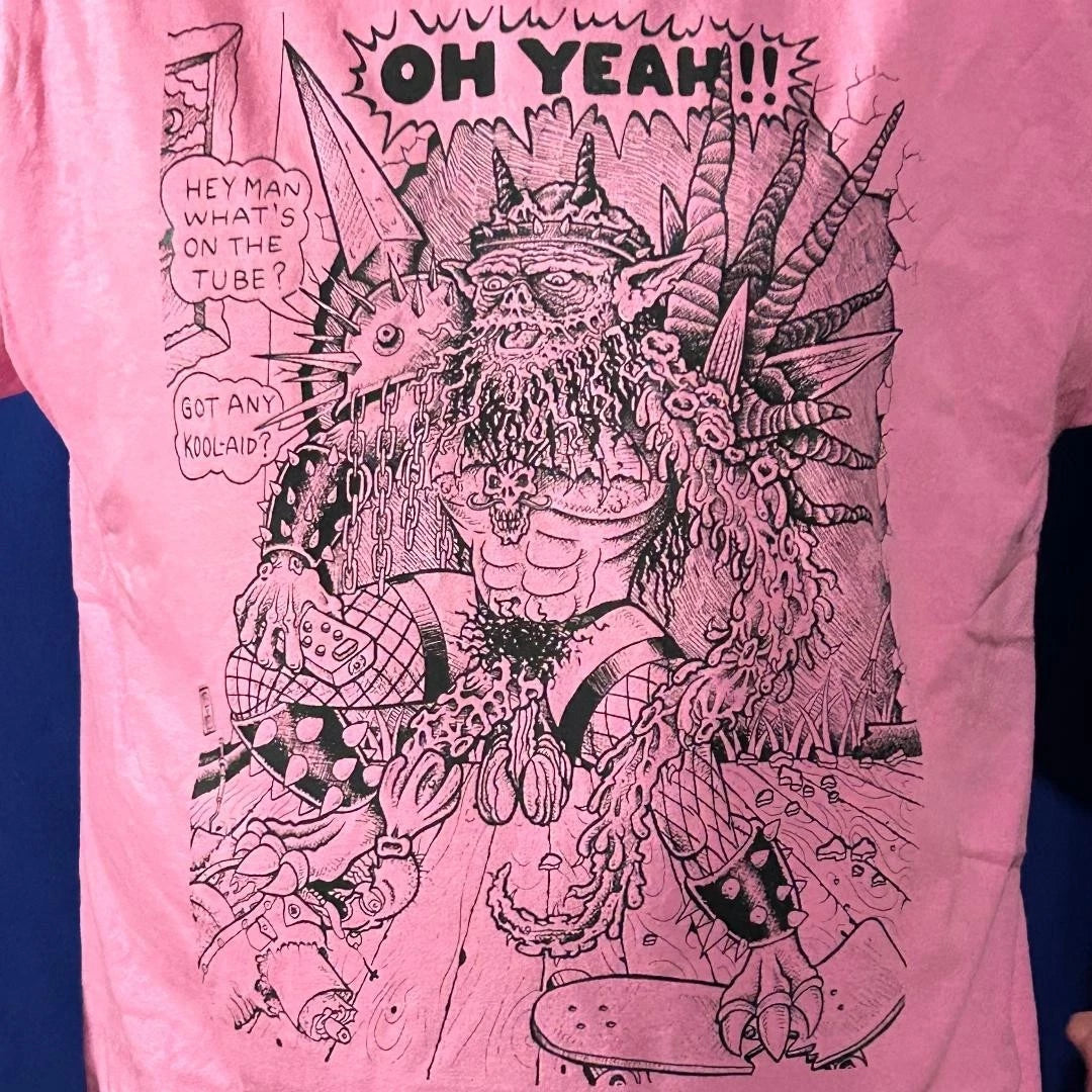 "OH YEAH! Oderus" T-SHIRT GWAR Dave Brockie Metal punk rock thrash Kool-Aid Man