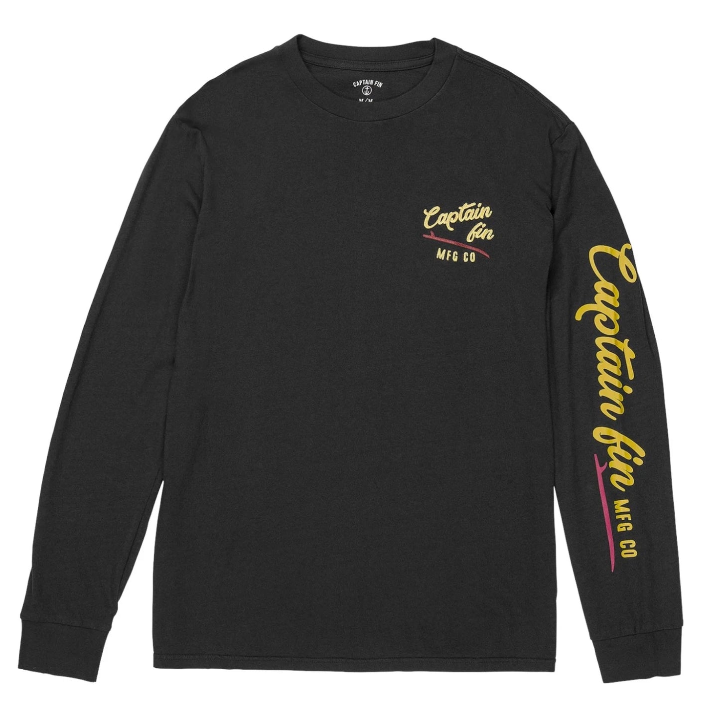 Captain Fin Mens T Shirts Long Sleeve Slick Side Graphic Print Summer Cotton Top