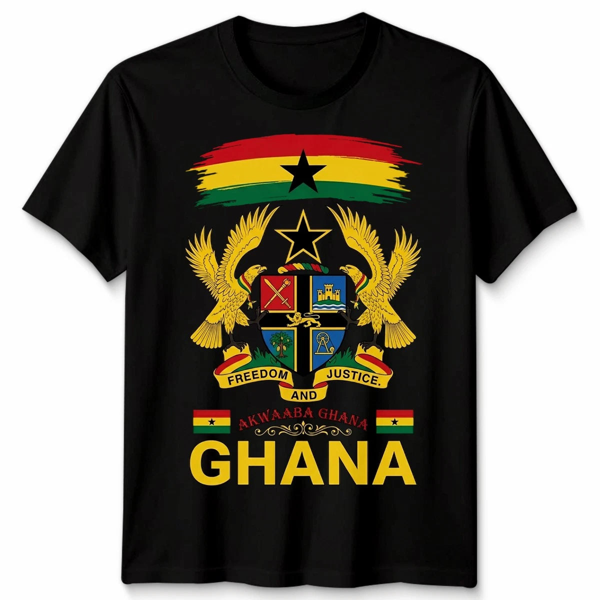Ghana Roots Heritage Outfit Idea For Unisex Ghanaian Flag Tshirt