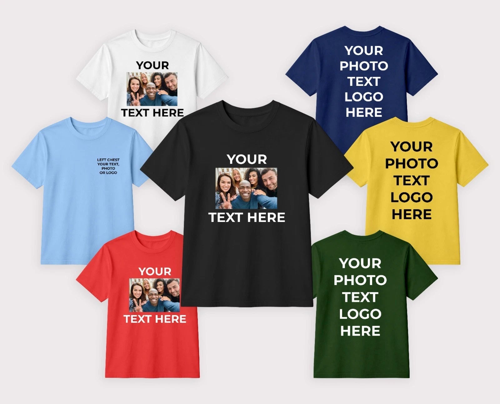 Personalised Custom Printed T Shirts Your Text Photo Logo Stag Do Hen Party Top