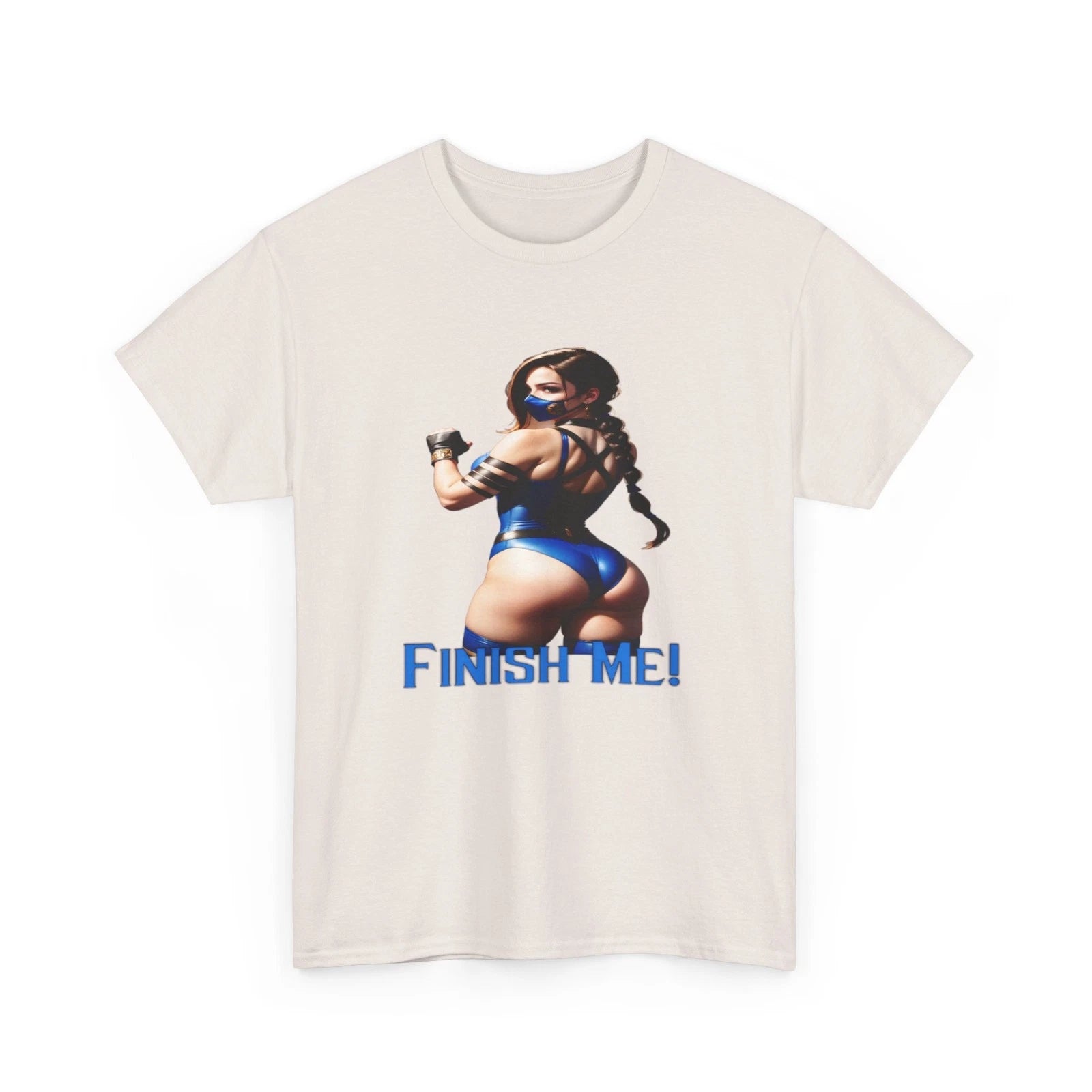 Unisex Kitana Mortal Kombat Tee | Busty Kitana "Finish Me" Pin-Up Style Shirt