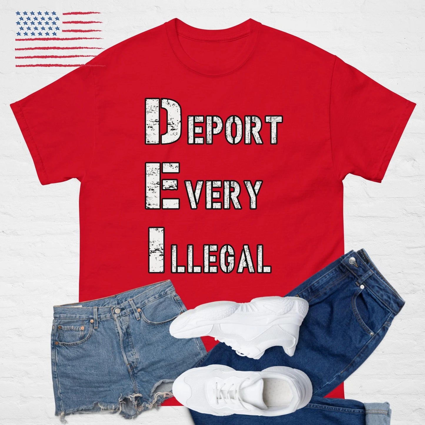 DEI - DEPORT EVERY ILLEGAL Border Patrol Tshirt, MAGA ICE Support unisex shirt