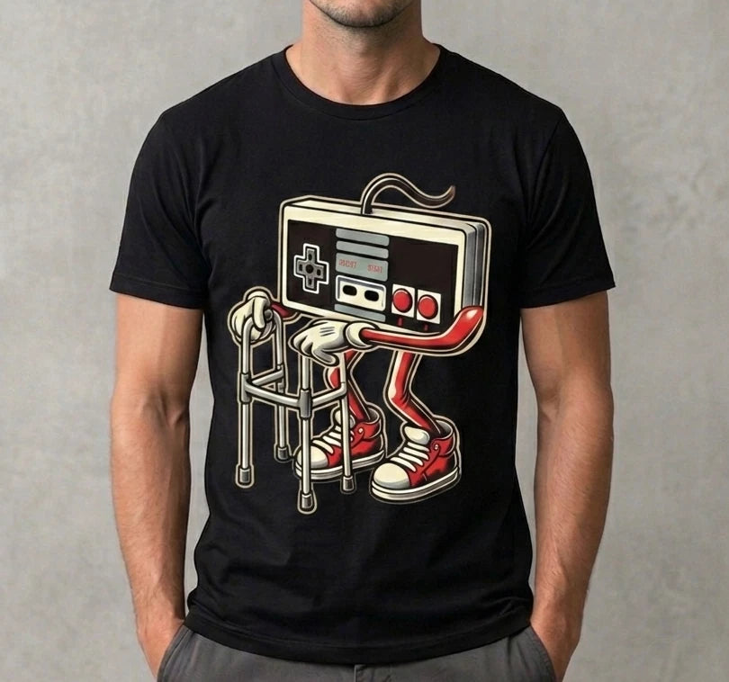 Old School Gamer Funny Retro Tee – Vintage Controller Graphic Shirt