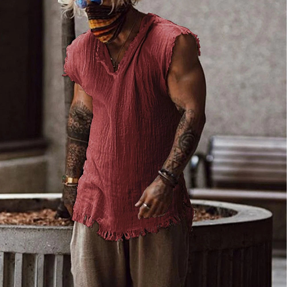 Sleeveless T Shirt Tank Top Daily Clothes Tees Men Vestcasual Old Style @
