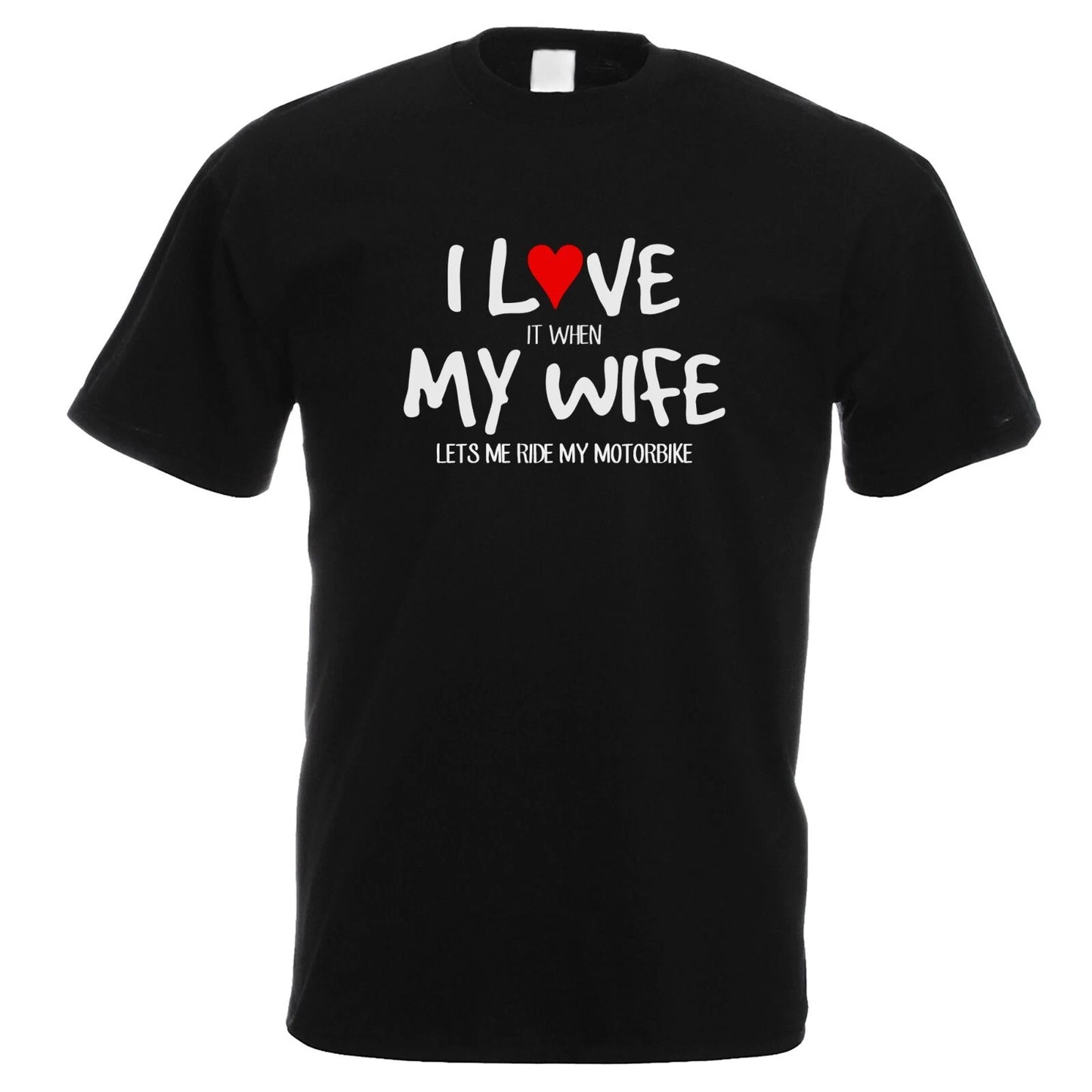 I Love my Wife Motorbike Design Mens Black Tshirt