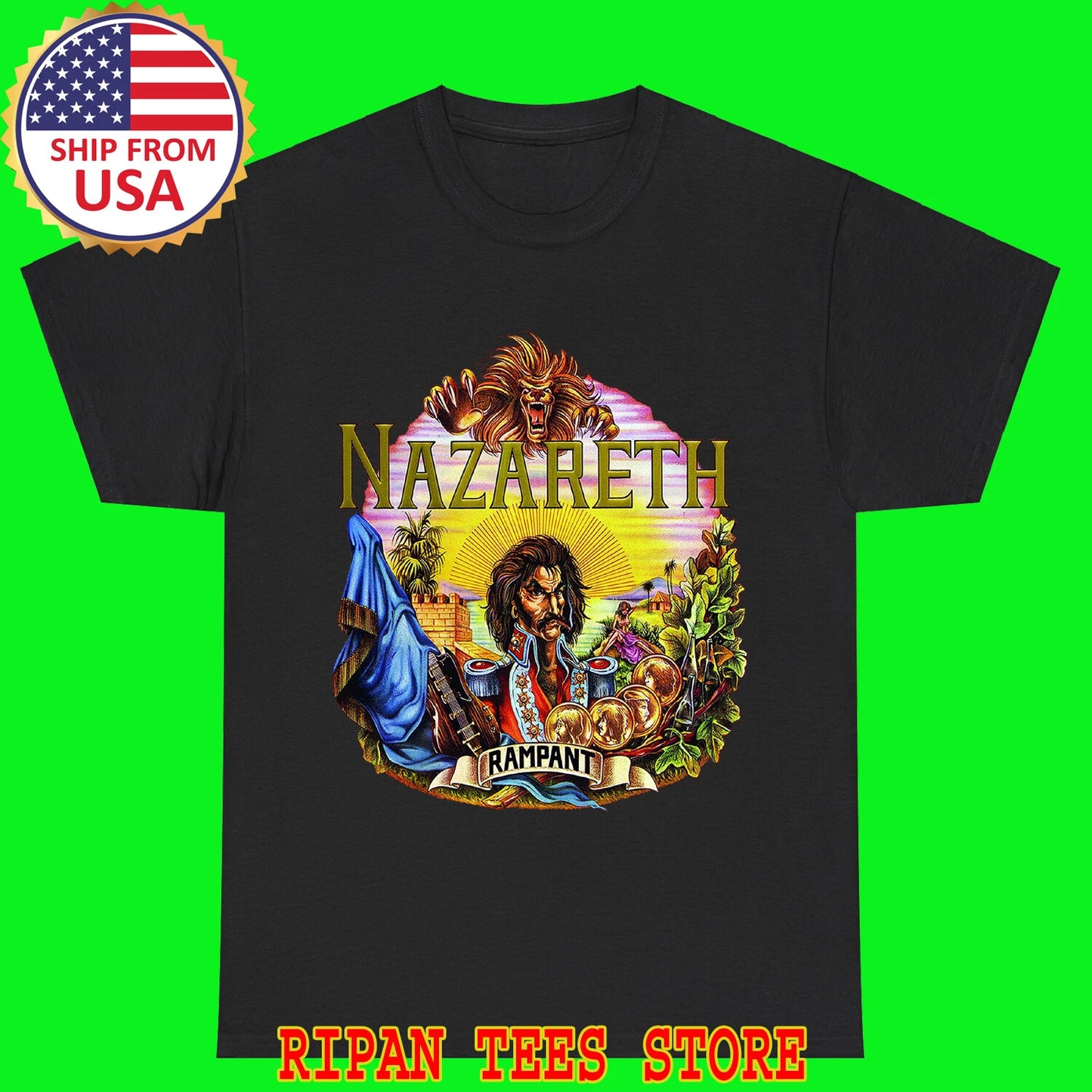 Nazareth Rampant Black Size S - 5XL