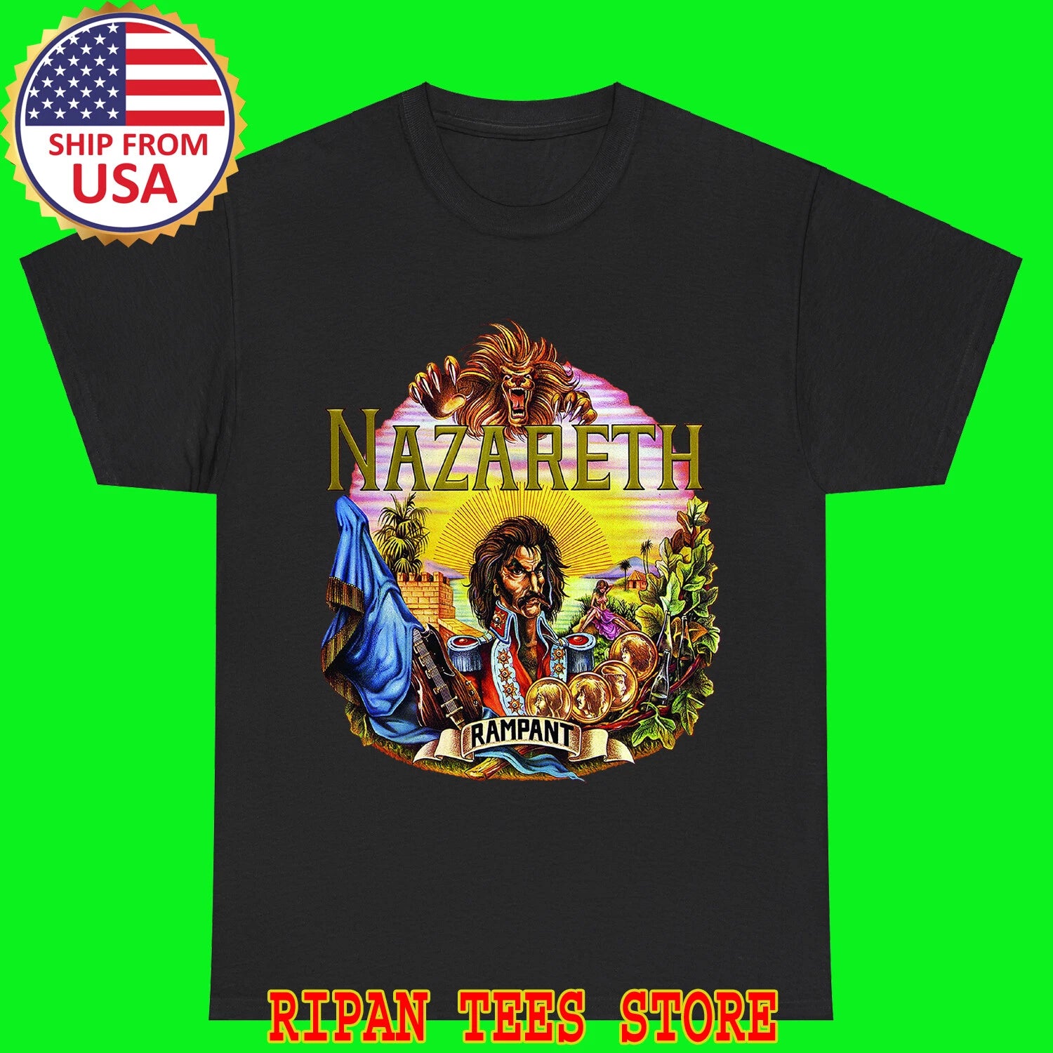 Nazareth Rampant Black Size S - 5XL