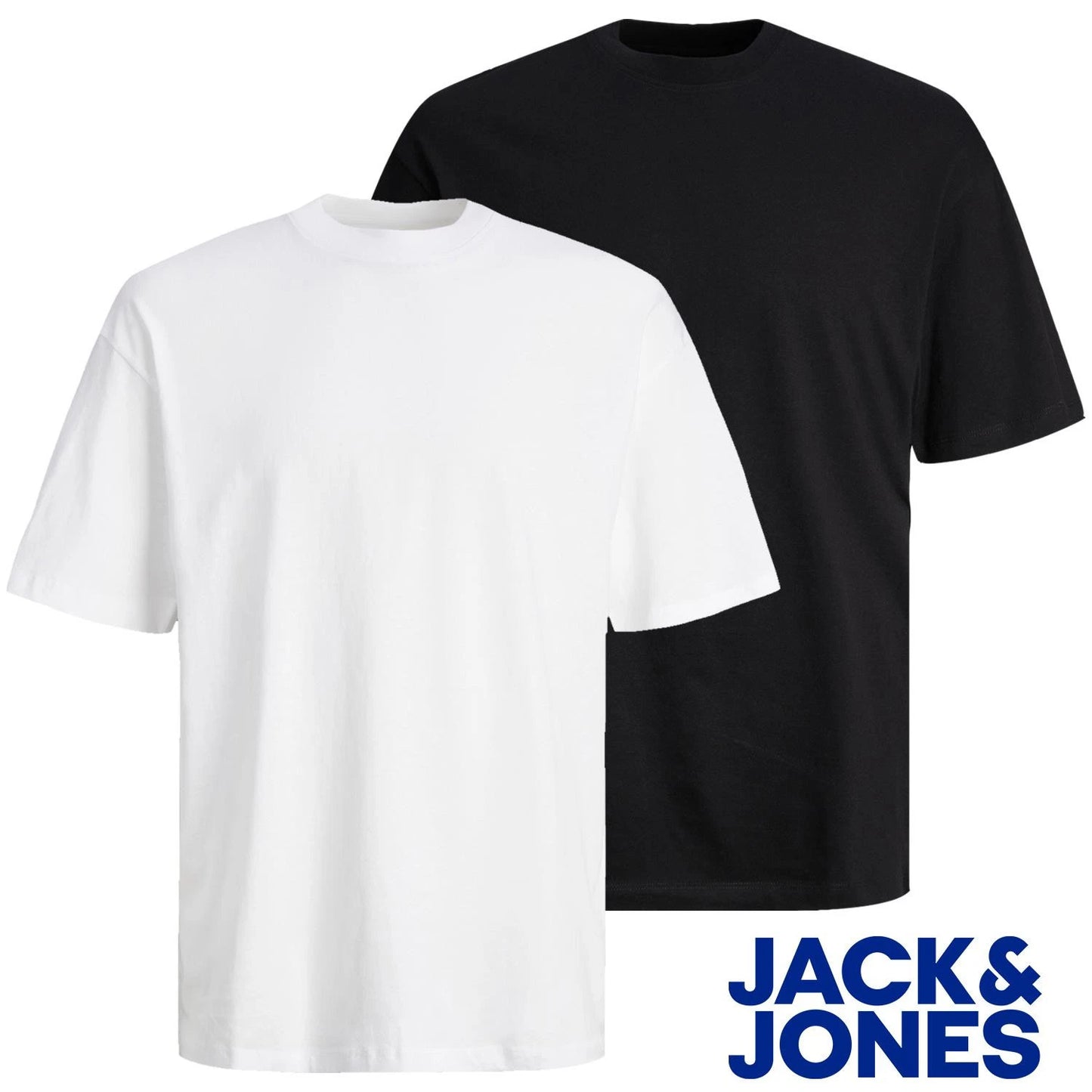 Jack & Jones 2 Pack Mens O-Neck T-Shirt Plain Casual Tee For Men,Size - S TO 2XL
