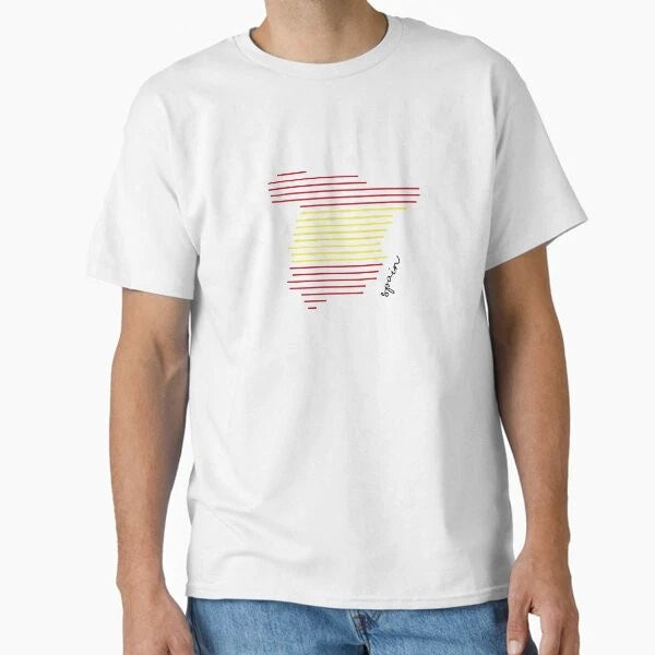 Spain - Visit Spain - Lines - Minimalist Desi T-Shirt Made in US/AUS Size S-2XL