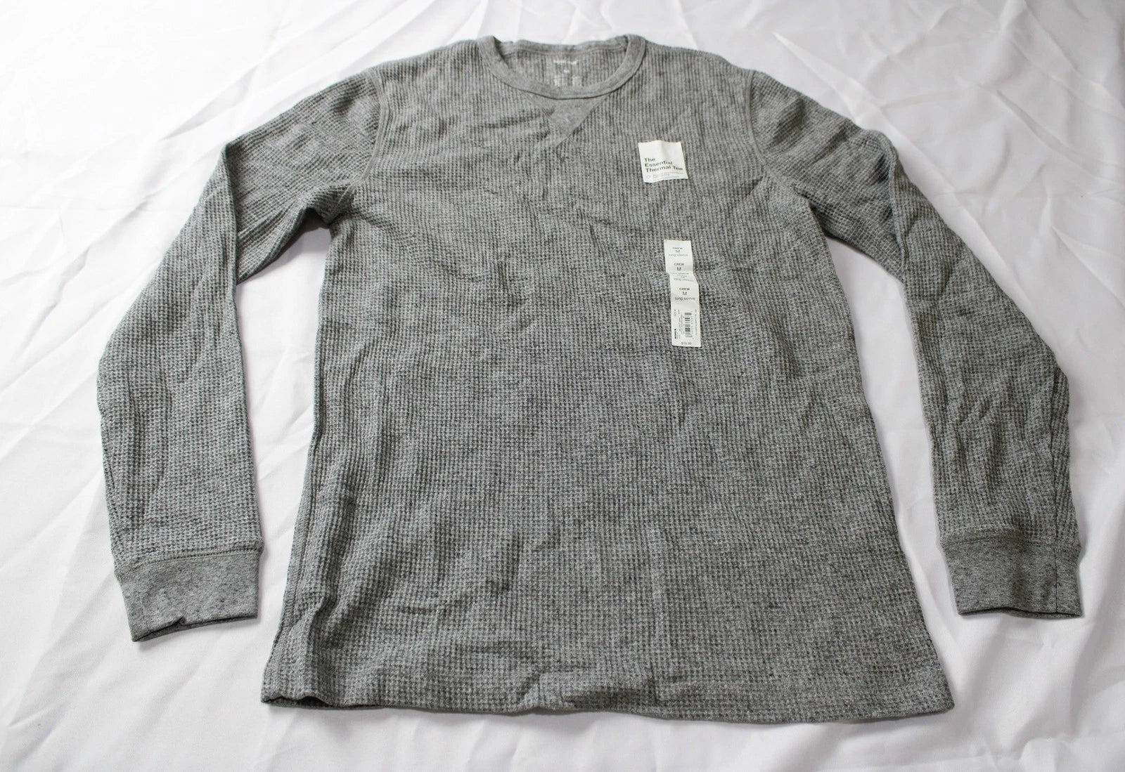 Sonoma Goods For Life The Essential Thermal Tee CN6 Grey Heather Medium NWT