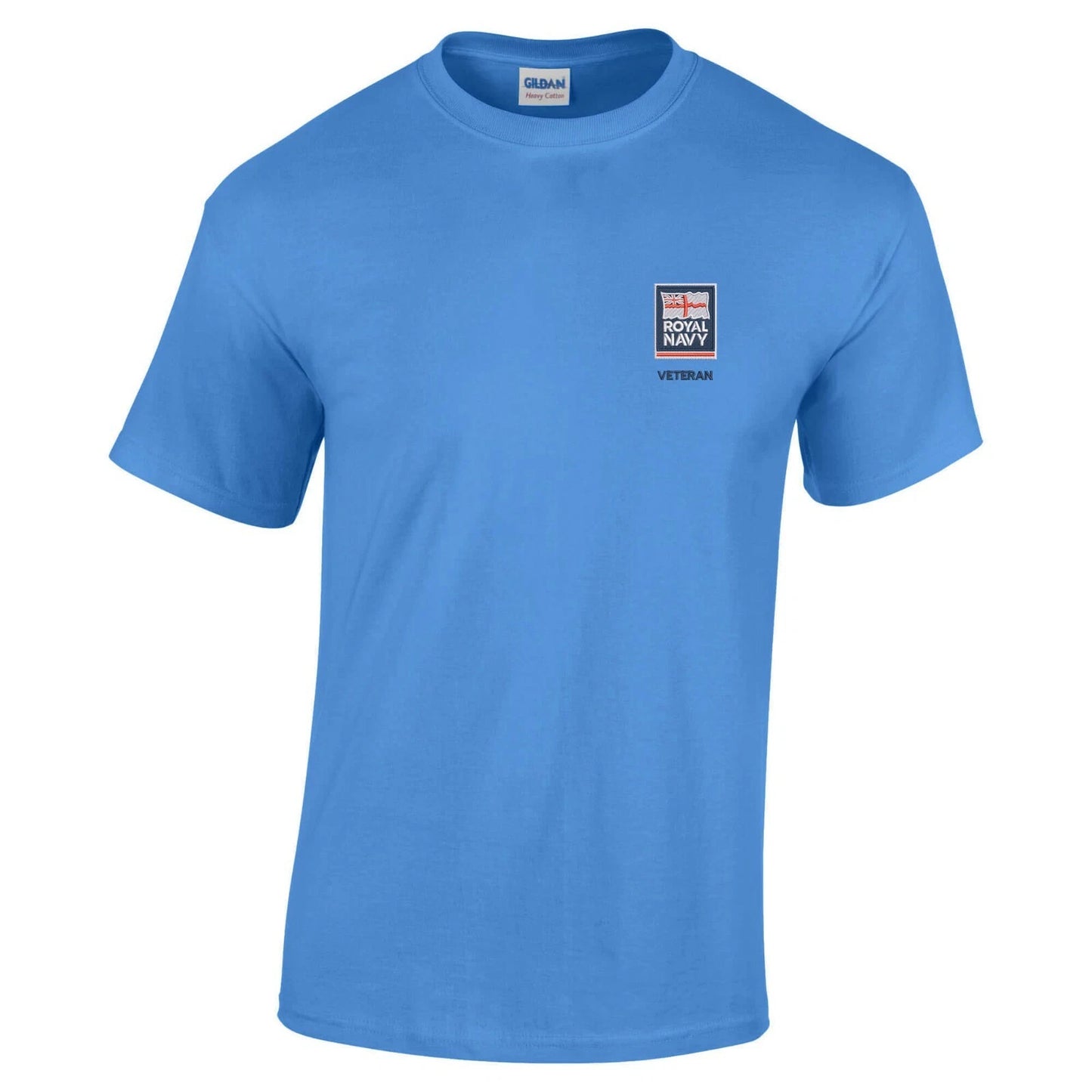 OFFICIAL Royal Navy Armed Forces Veteran Embroidered 100% Cotton T-Shirt