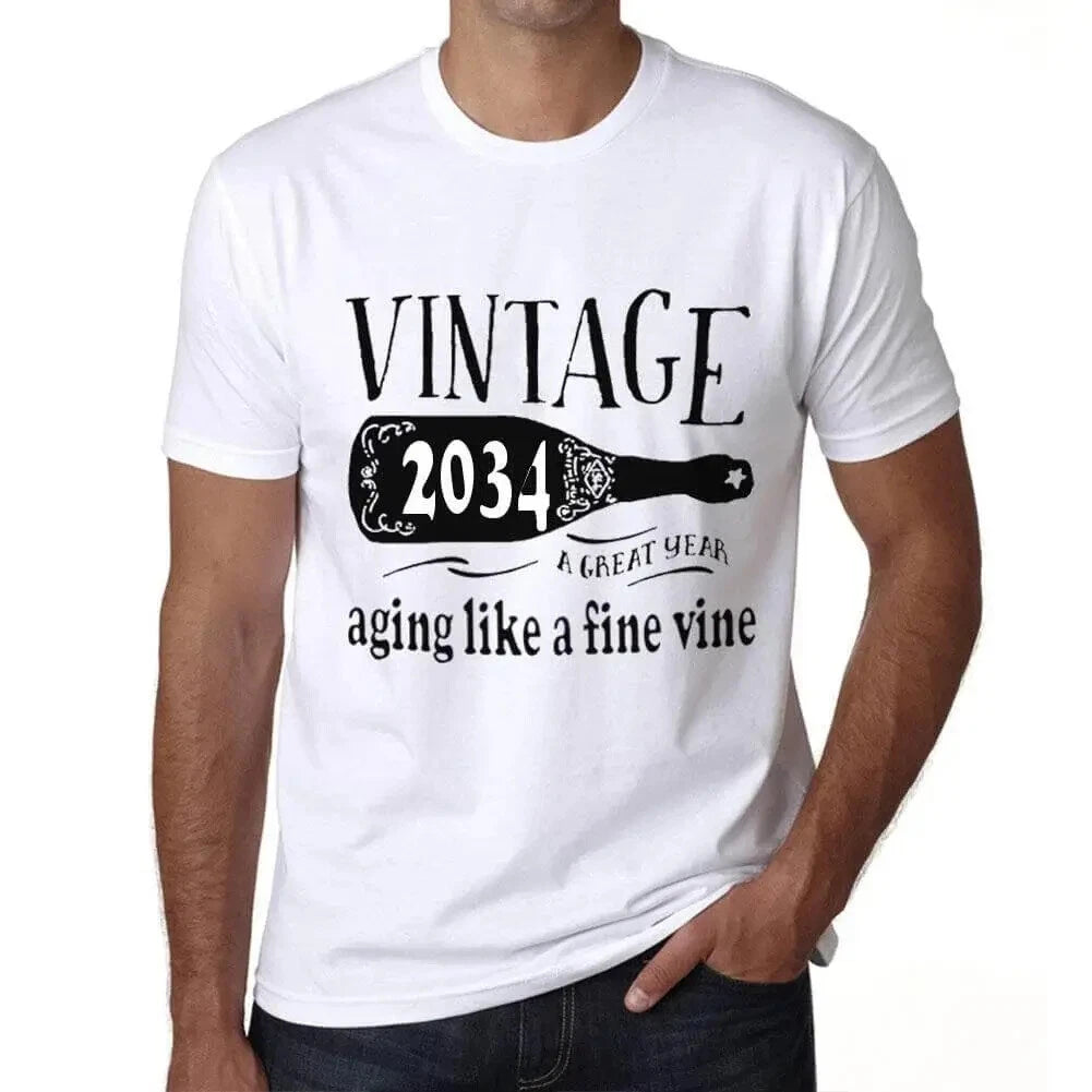Men's Graphic T-Shirt Aging Like A Fine Wine 2034 Eco-Friendly Limited Edition