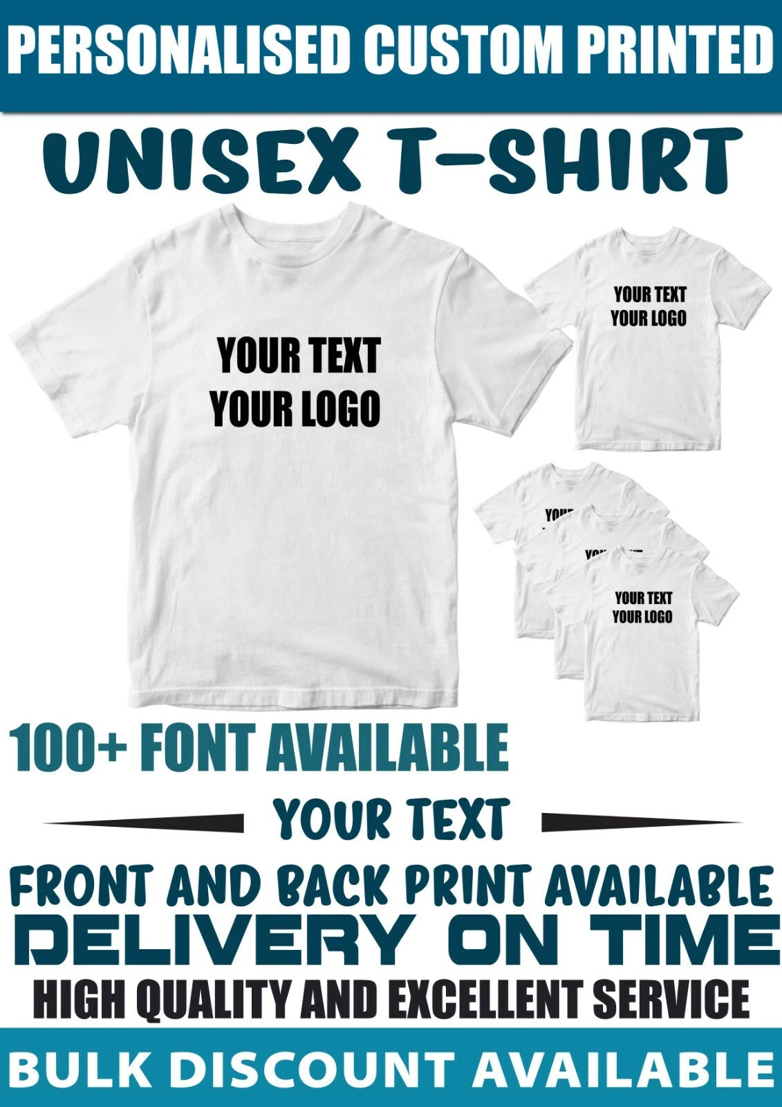 Custom Printed Personalised T-Shirt Your text logo stag do hen Unisex Party Top