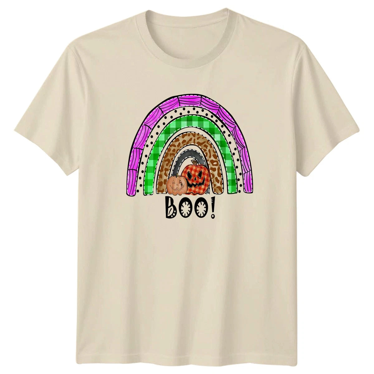 Boo Boo Crew Womens T-Shirt Boho Rainbow Halloween Halloween Gift For Her