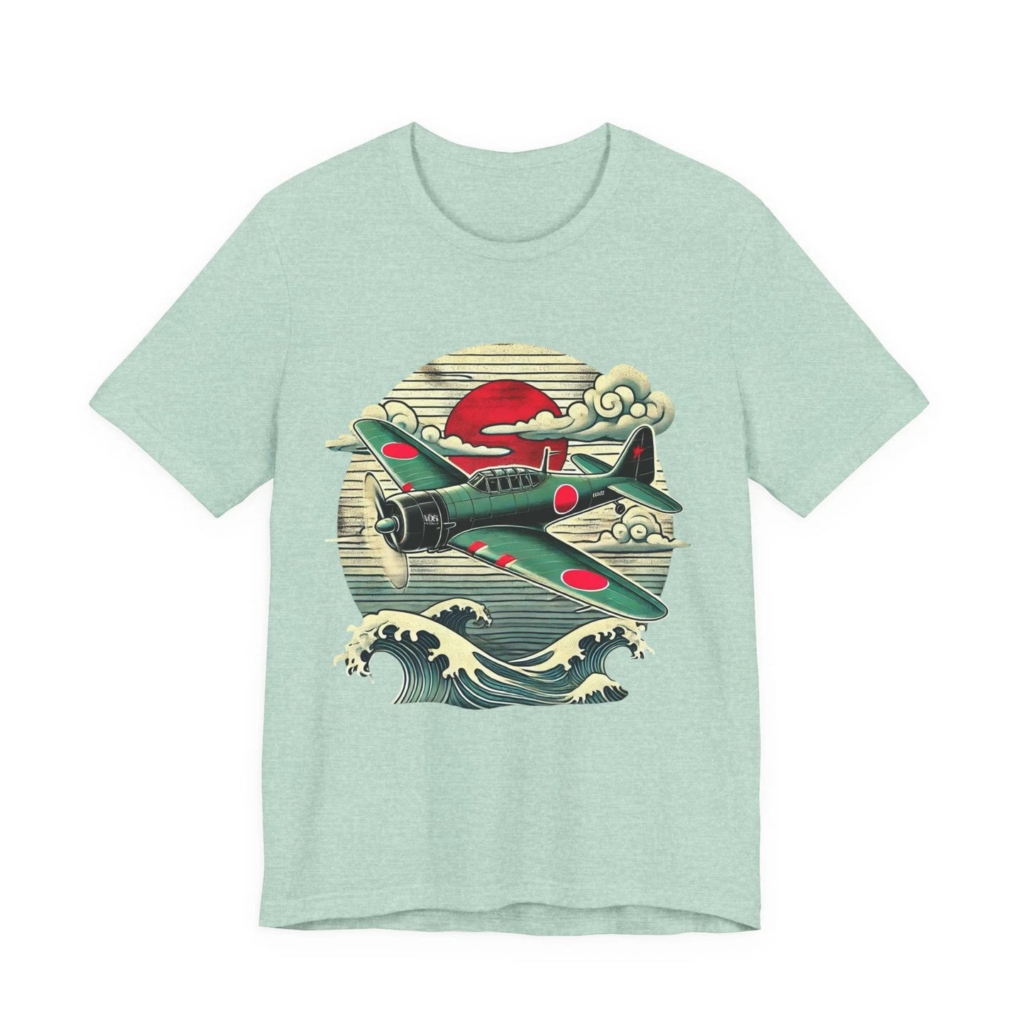 WW2 Japanese Zero Fighter Plane T-Shirt History Buff Vintage Military Art Design
