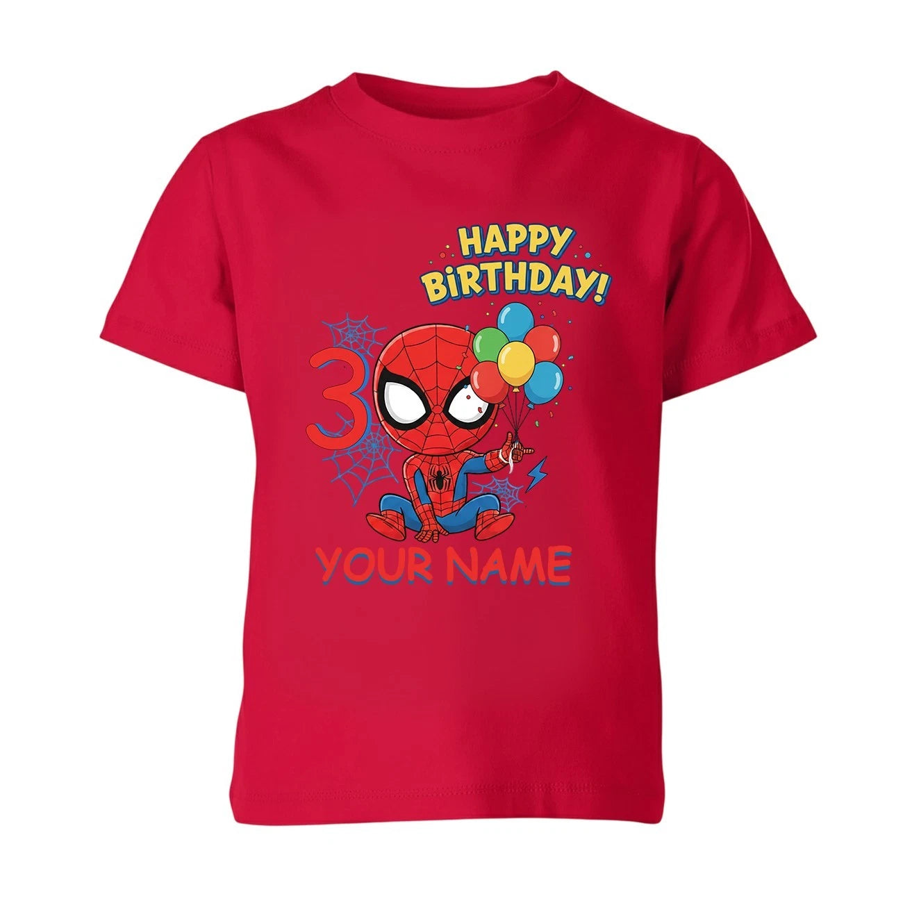 Personalised Birthday Superhero Kids T Shirt Boys Girls Custom Name Age Tee