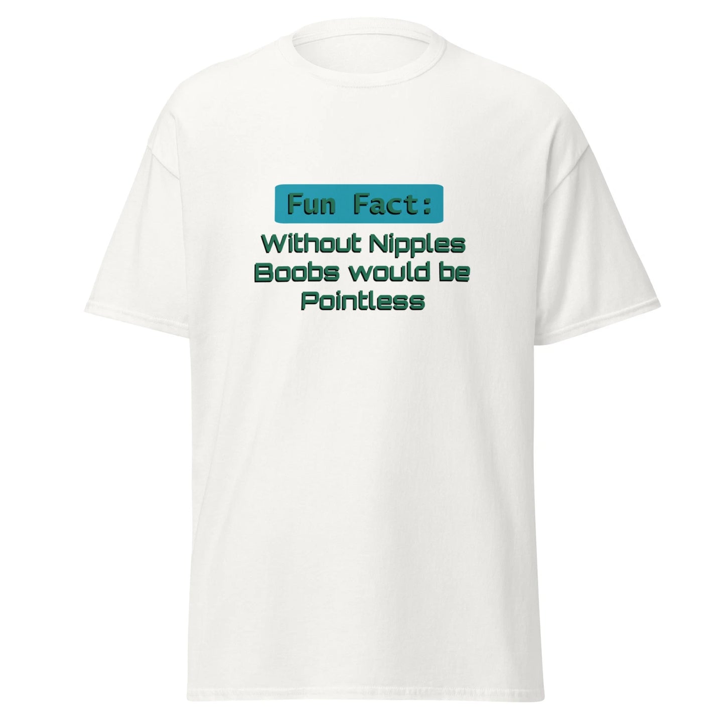 Fun Fact Without Nipples Boobs Would be Pointless Funny Novelty Graphic T-Shirt