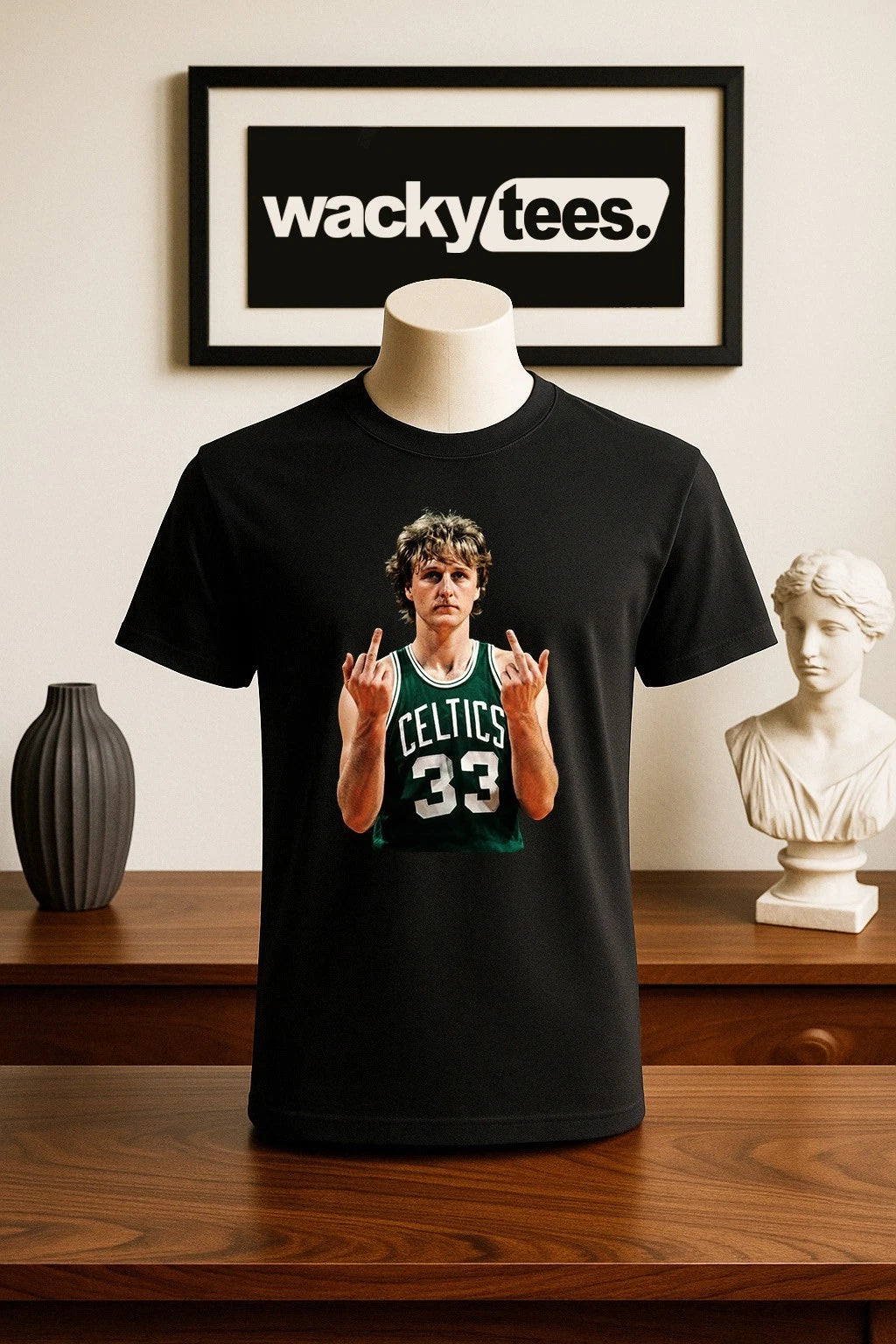 Larry Bird Flipping The Bird Vintage Classic Player Graphic Tee Shirt