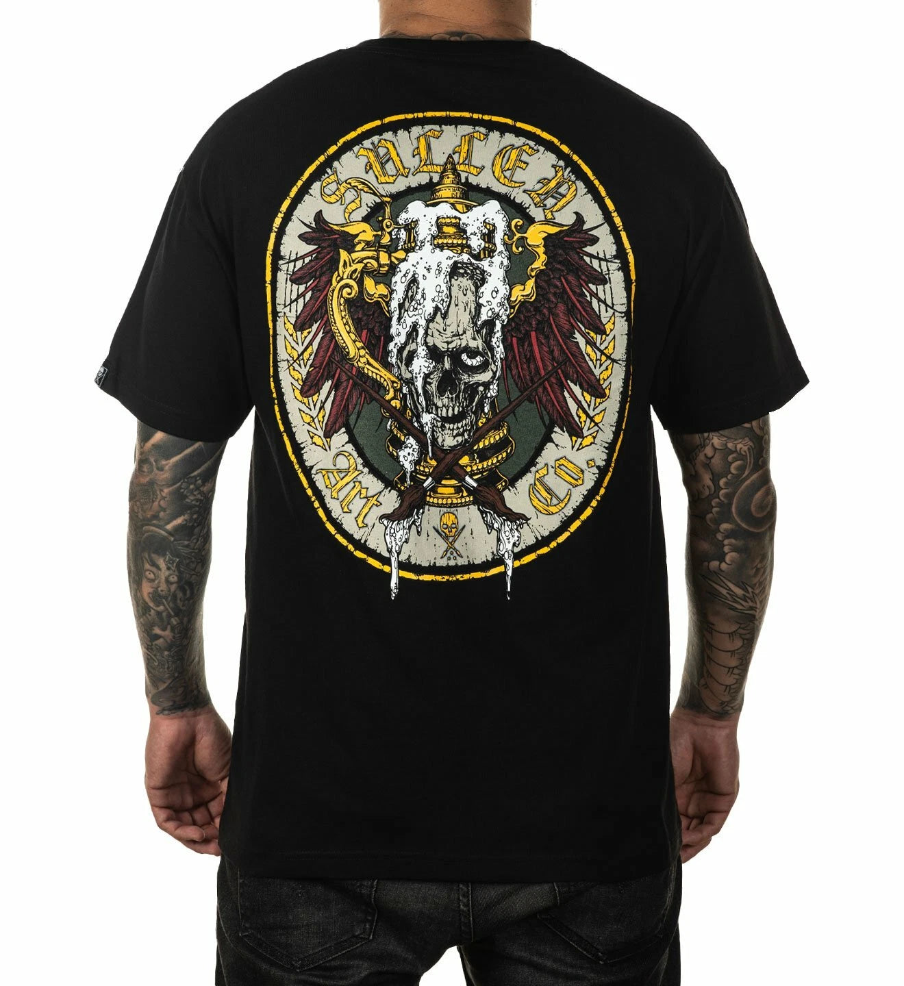 Sullen Pin Up Punk Street Bike Gothic Americana Tattoo Art Mens Tee STEINER