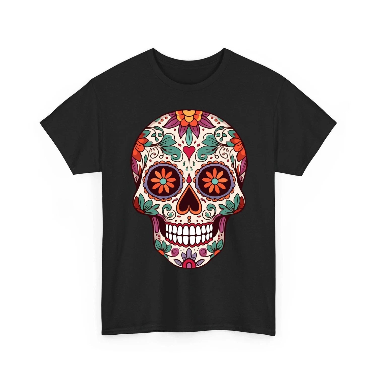 Dia De Los Muertos Sugar Skull La Catrina Day Of The Dead Floral Graphic T-Shirt