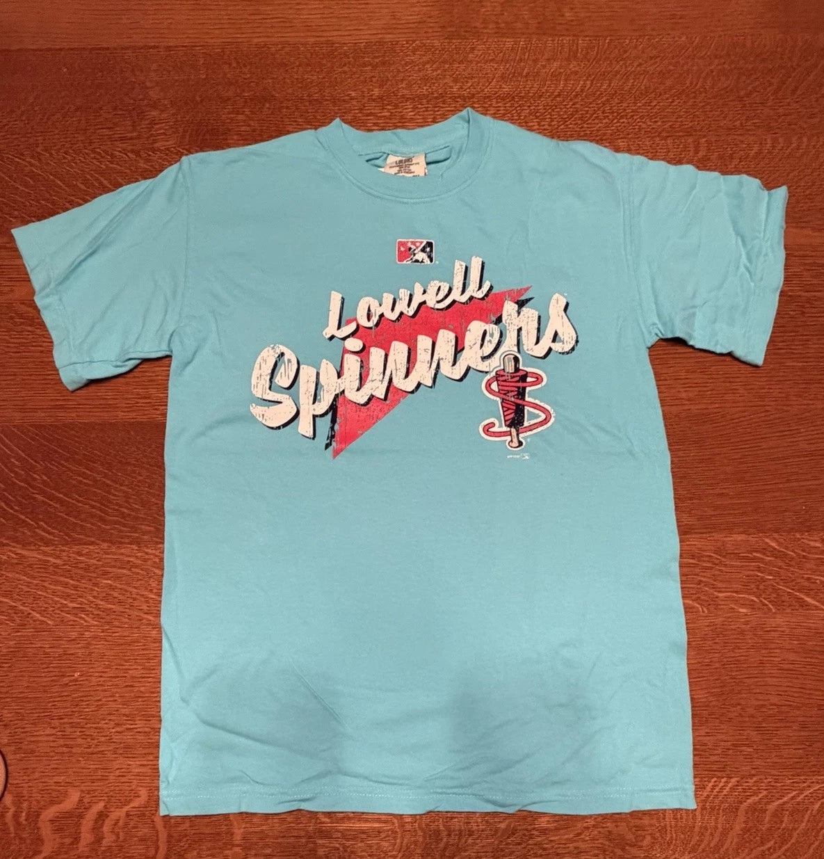 Lowell Spinners Lagoon Blue Baywatch style logo tshirt  (029)