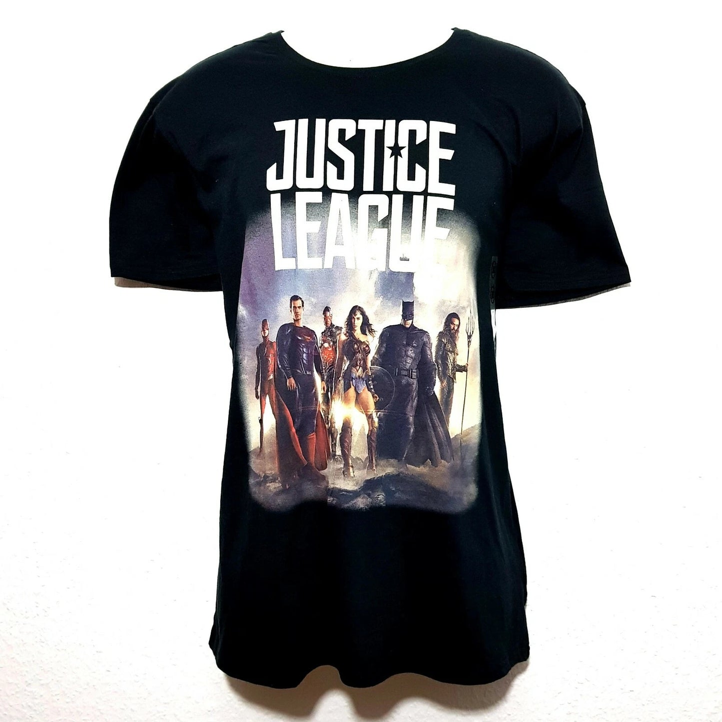 Justice League T-shirt Summer Shirt Black Cotton Size XL - XXL