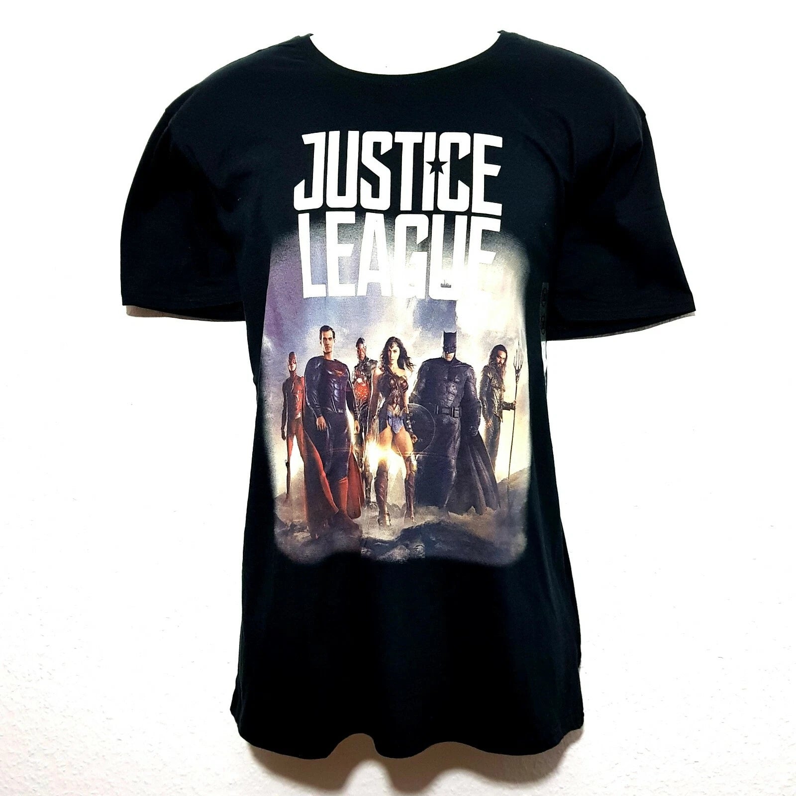 Justice League T-shirt Summer Shirt Black Cotton Size XL - XXL