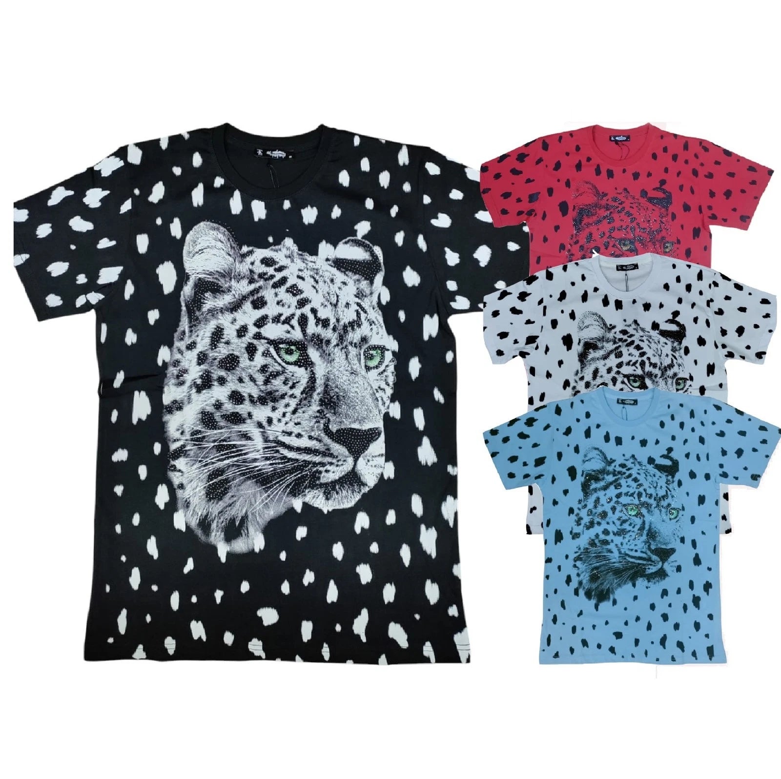 Men's Leopard Print Graphic T-Shirt | Animal Head Design | Casual Wear Tee Top
