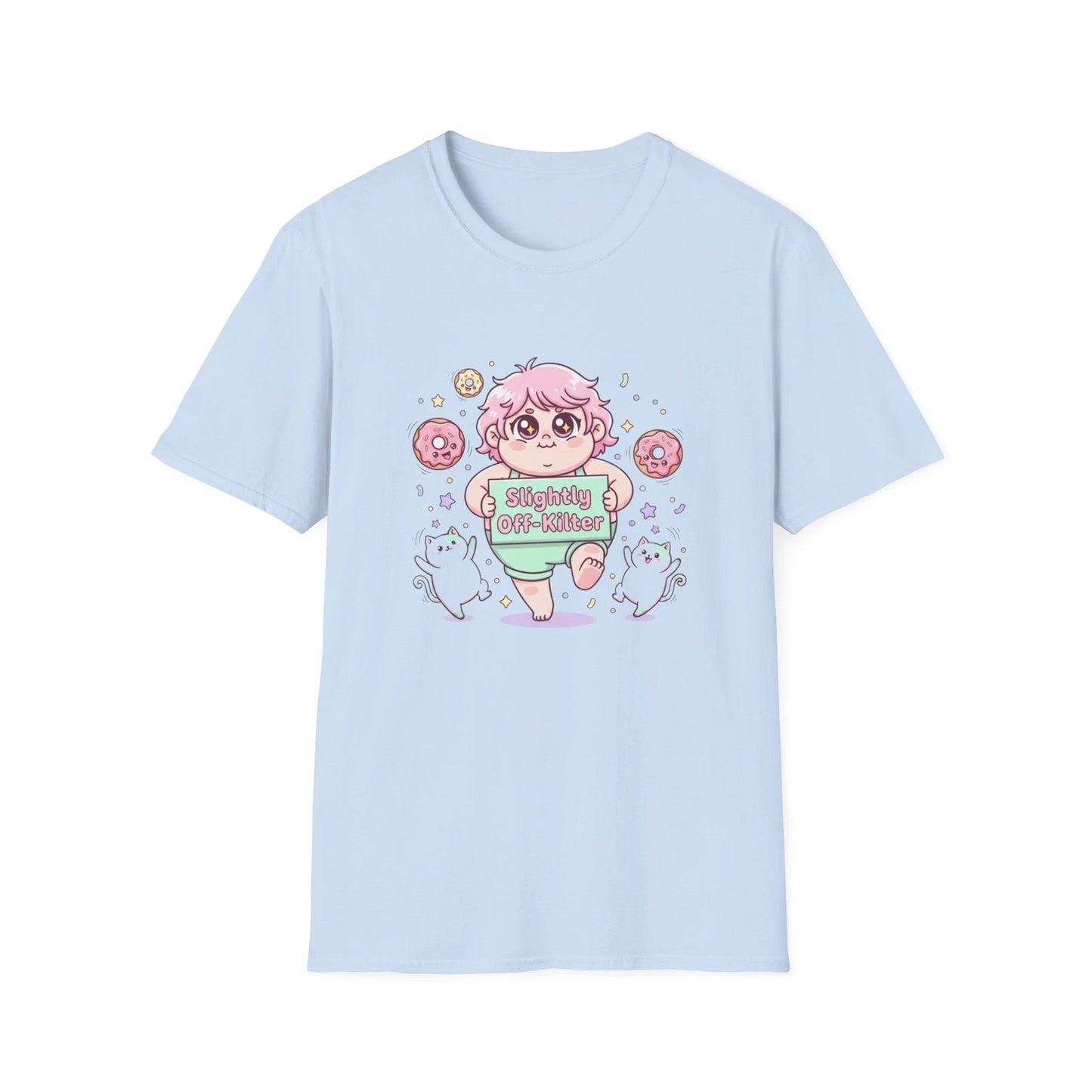Kawaii Pink Donut Kid T-Shirt | Cute Chaos Humor Pastel Character Tee