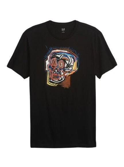 New JEAN-MICHEL BASQUIAT Untitled Head Mens Medium Soft Black Cotton T-shirt