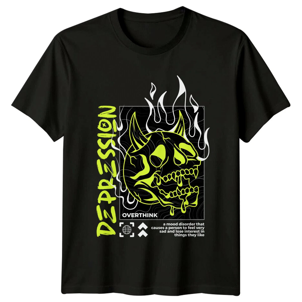 Depression Overthink Mental Health Mens T-Shirt Womens Tee Graphic Top