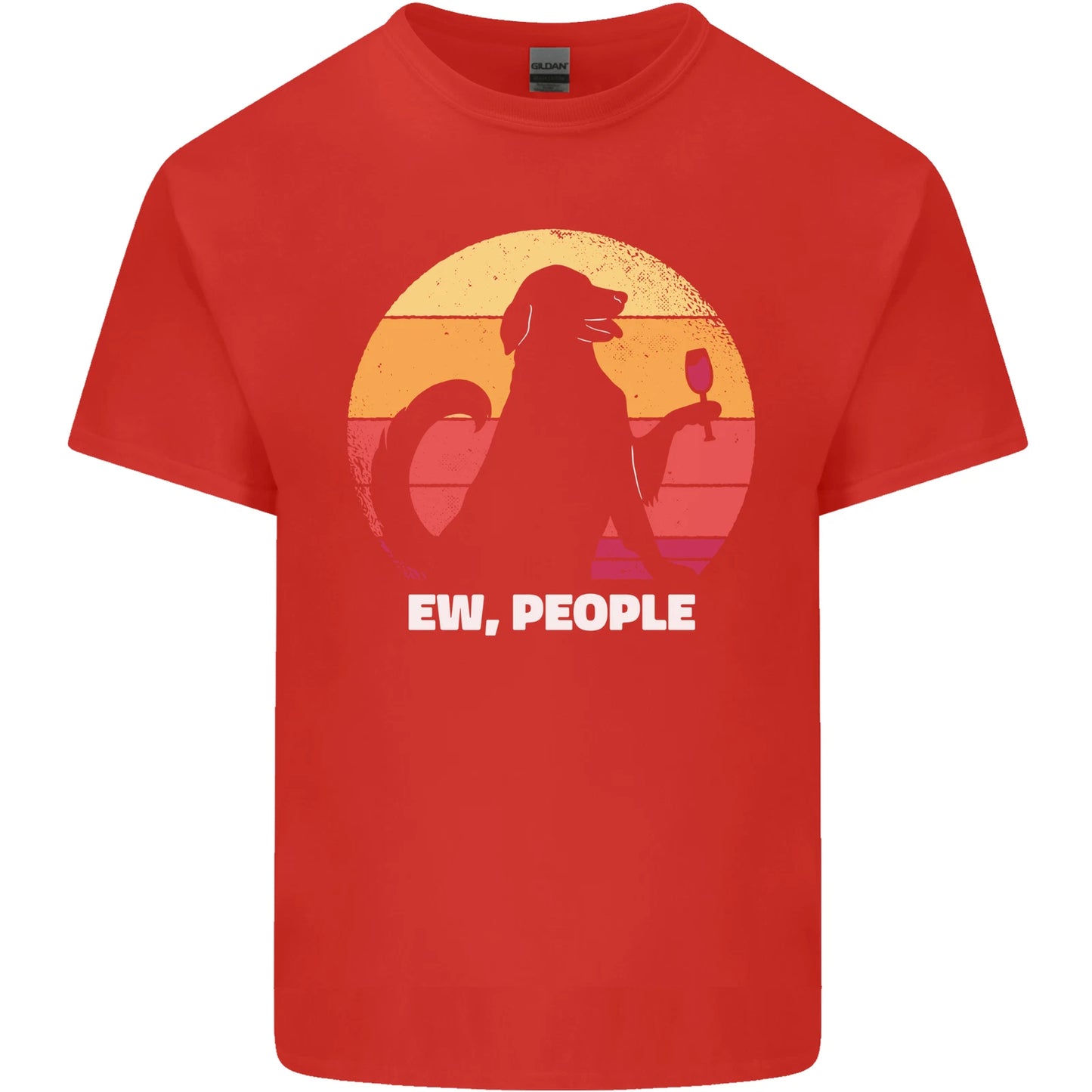Ew People Funny Wine Drinking Dog Mens Light Cotton T-Shirt