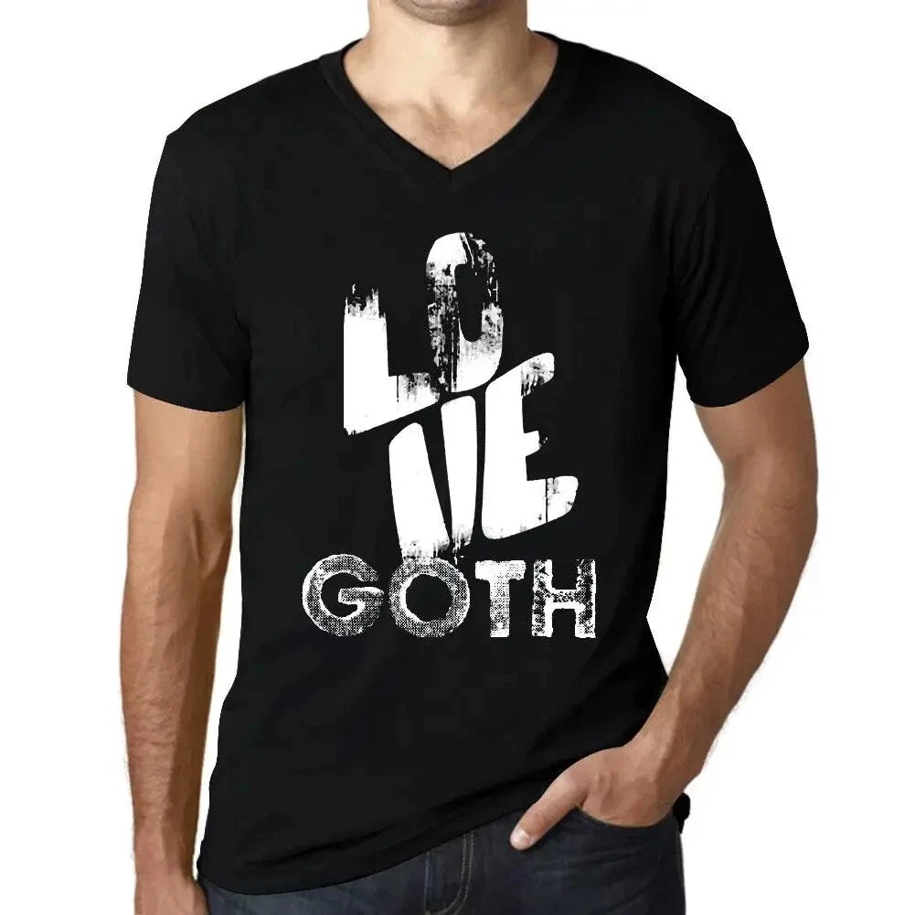Men's Graphic T-Shirt V Neck Love Goth Eco-Friendly Limited Edition Short Sleeve