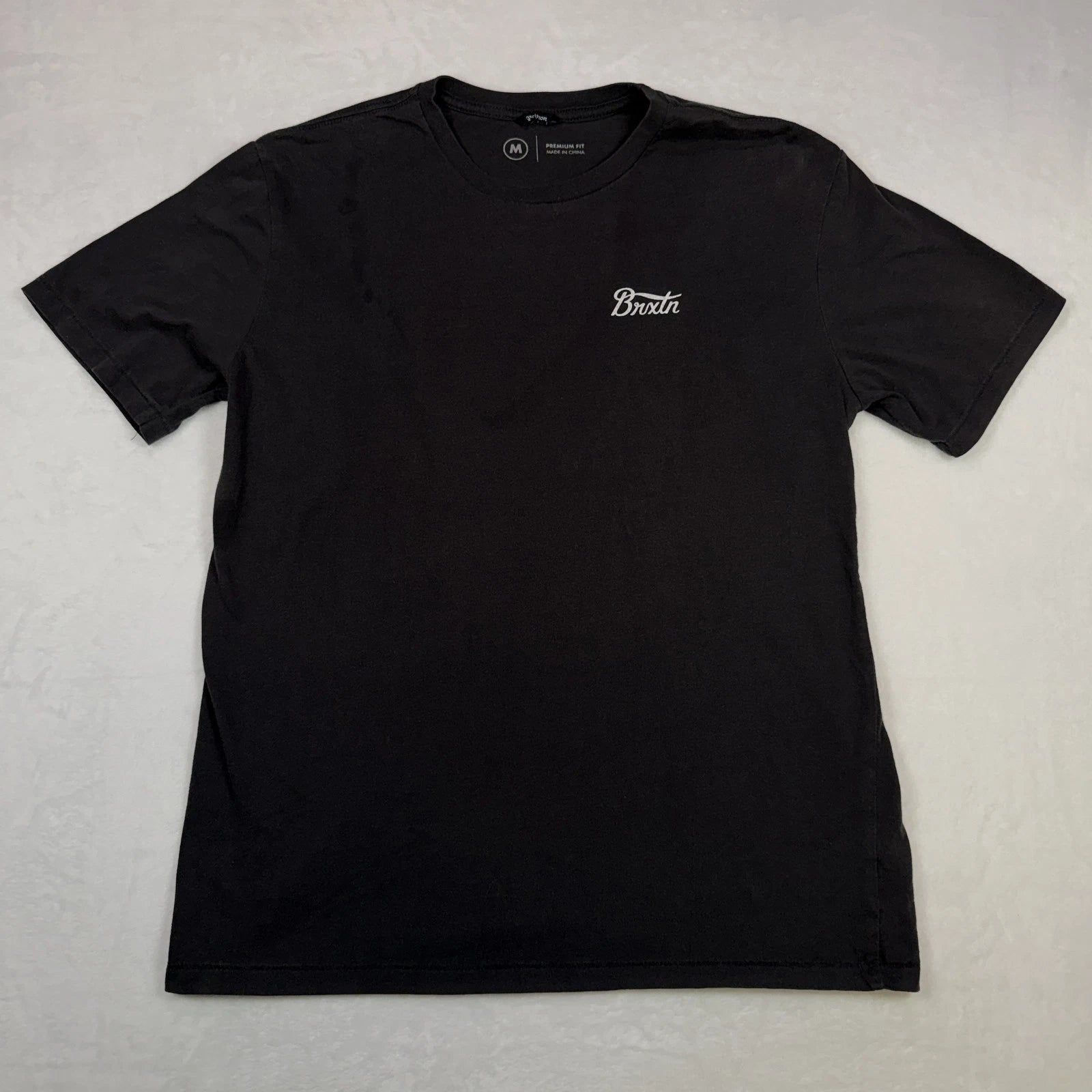 Brixton Men's Premium Fit T-Shirt Size Medium Black Short Sleeve Logo Skate