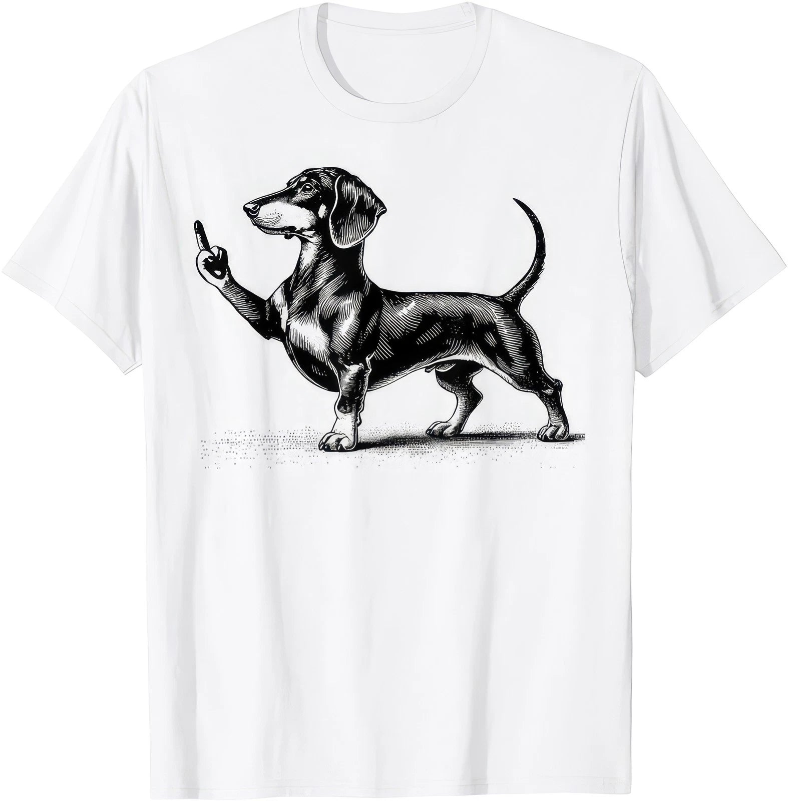 Funny Dachshund Middle Finger Meme Dog Graphic T Shirt Sarcastic Gift
