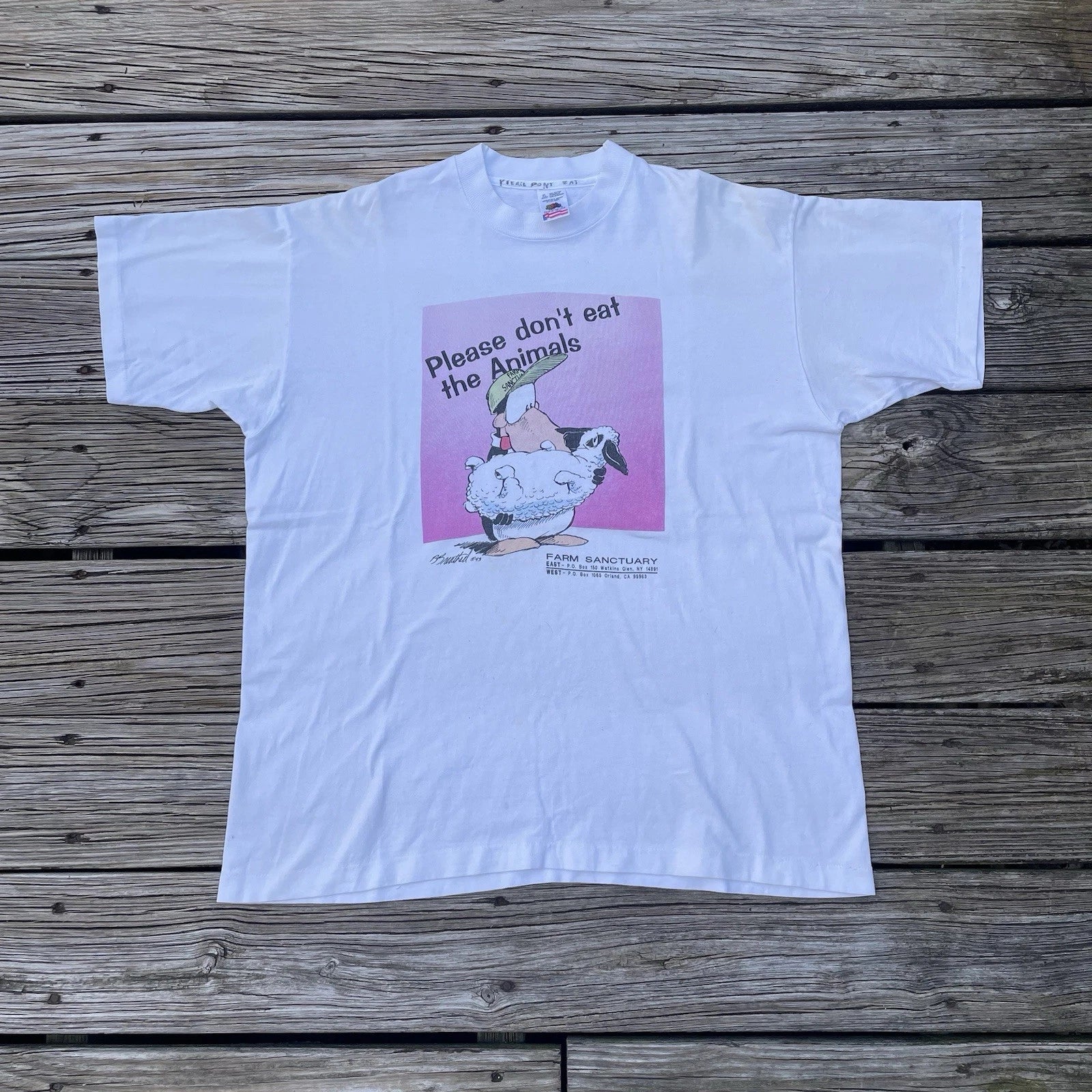 Vintage PETA shirt 1990s Animal Rights Shelter Rare Vegan Activists Size XL USA