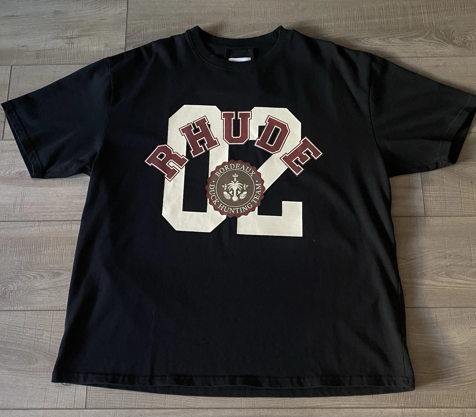 RHUDE Bordeaux Duck Hunting Team Shirt Size XL Oversized