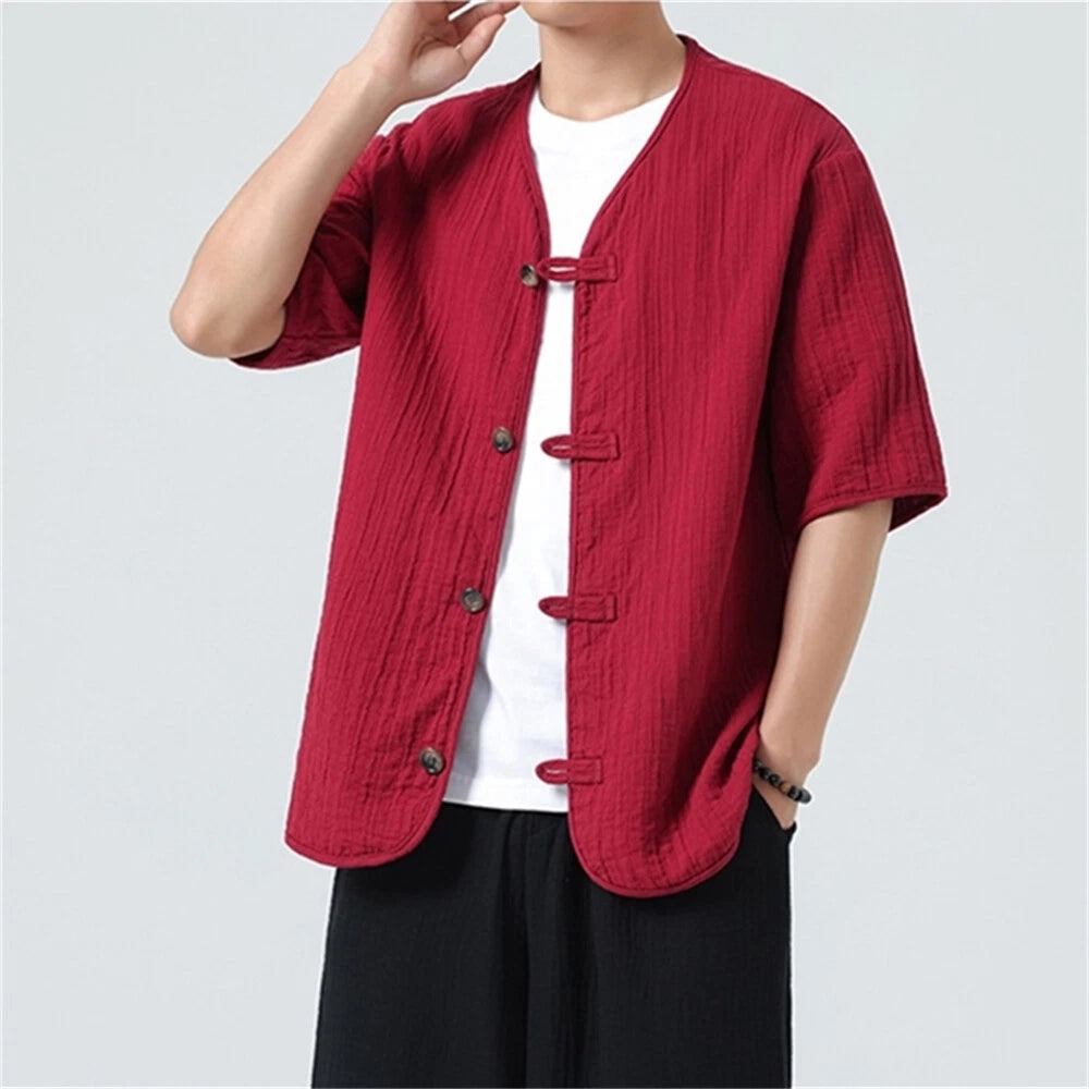 Men's Short Sleeve Button Down Shirt Casual Vacation Shirts Summer Top