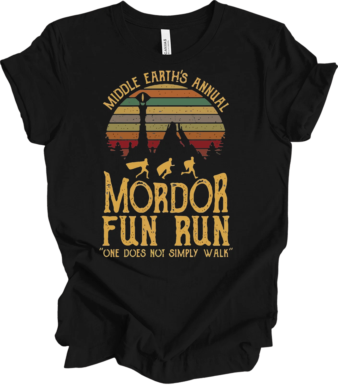 Middle Earth's Annual Mordor Fun Run T-Shirt One Does Not Simply Walk Vintage Te