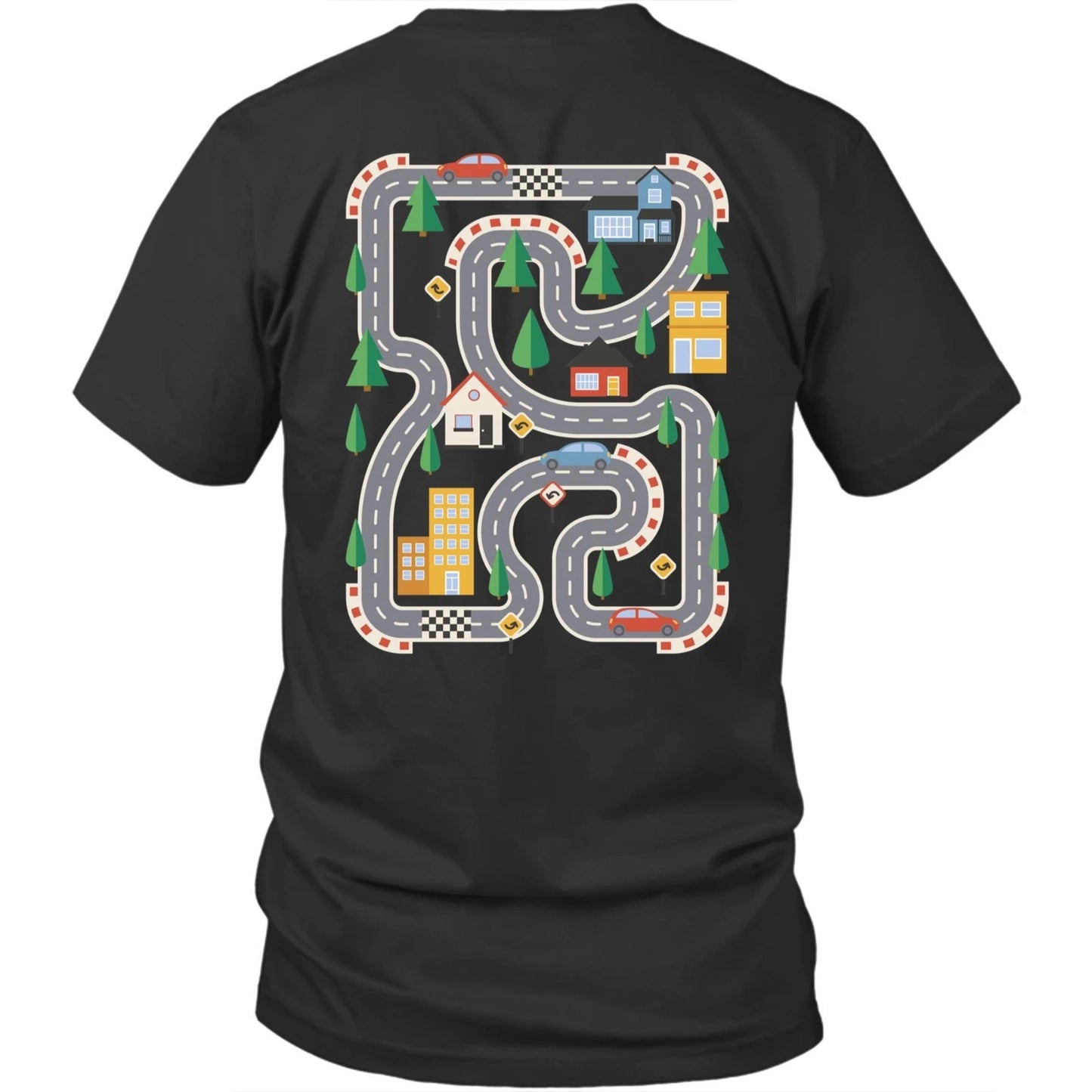 Printed On Back Father Playmat Race Car Track Dad Unisex Shirt Gift
